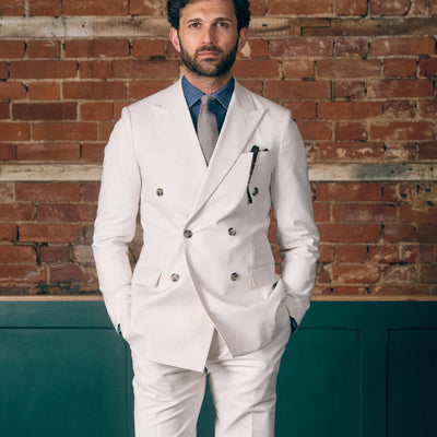 Double Breasted Linen Suits