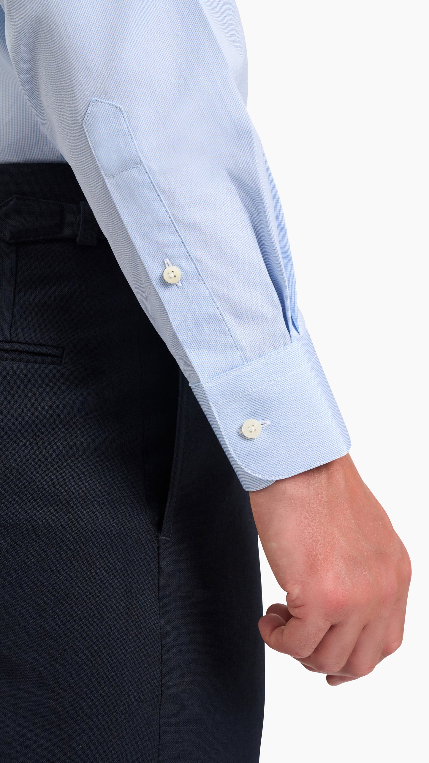 Canclini Blue Microgrid Custom Shirt