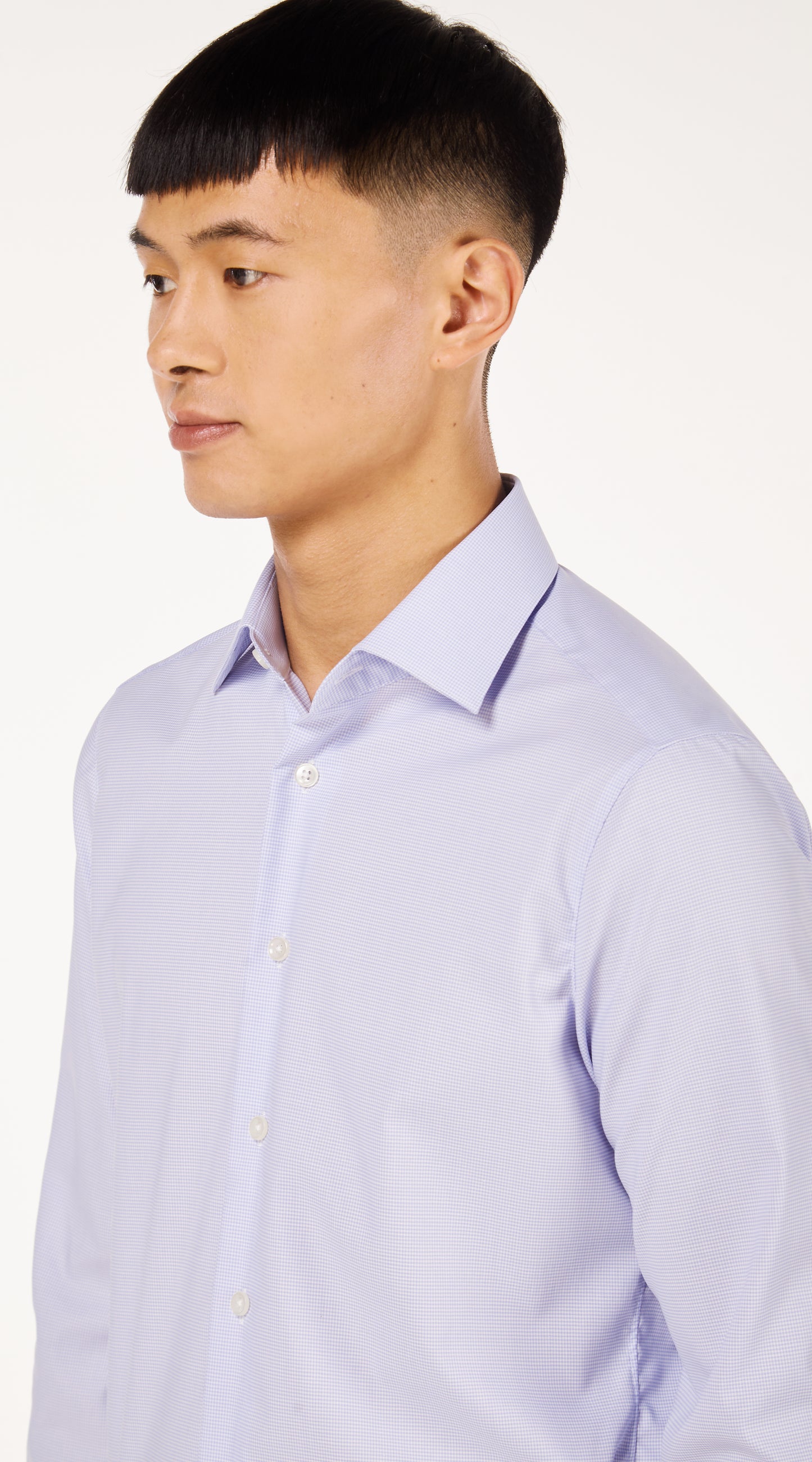 Light Blue Check Easy Iron Custom Shirt