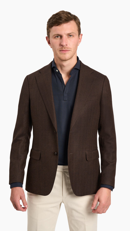 House Brown Herringbone Jacket