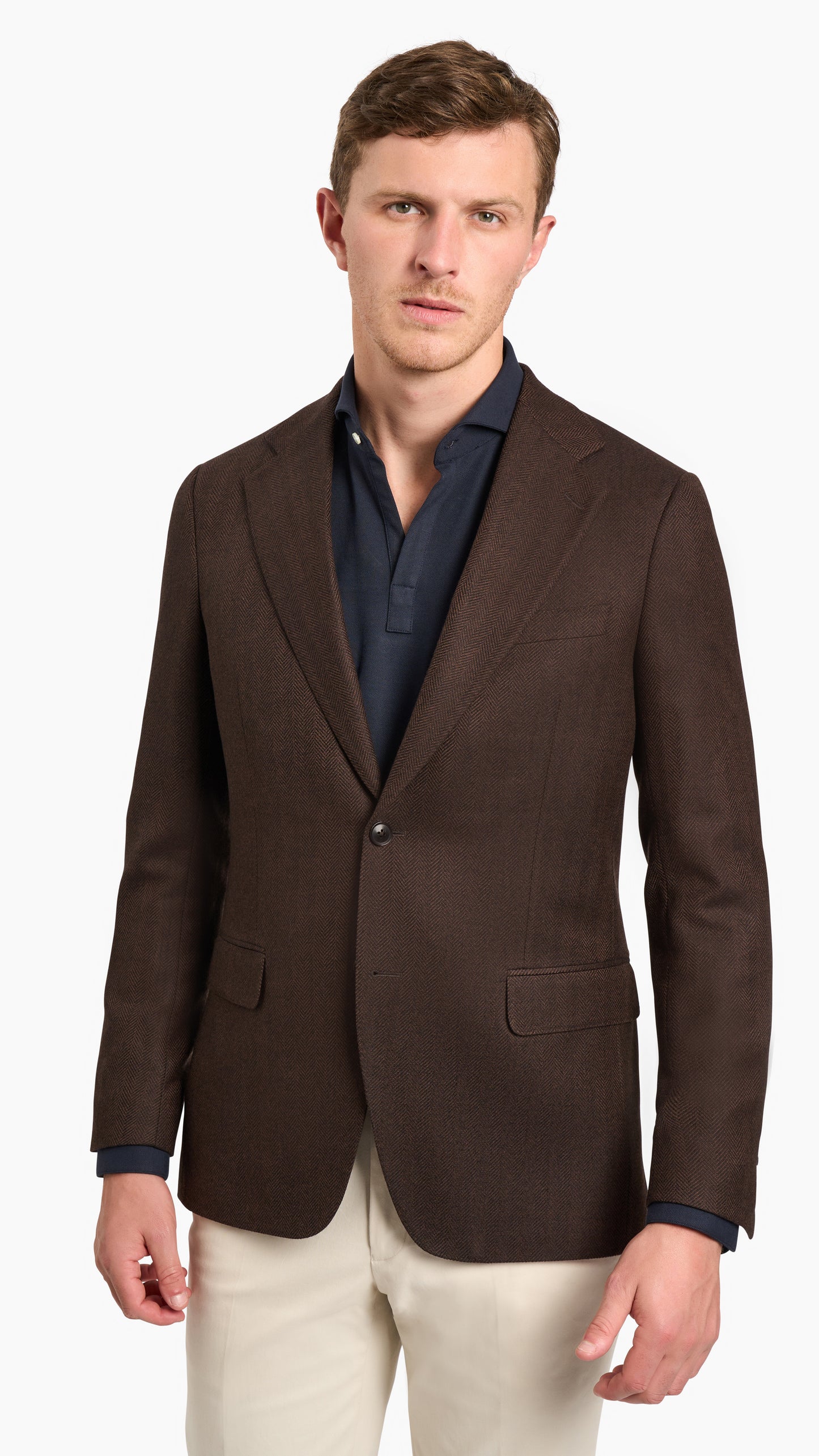 House Brown Herringbone Jacket