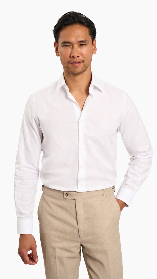 White Cotton Linen Shirt