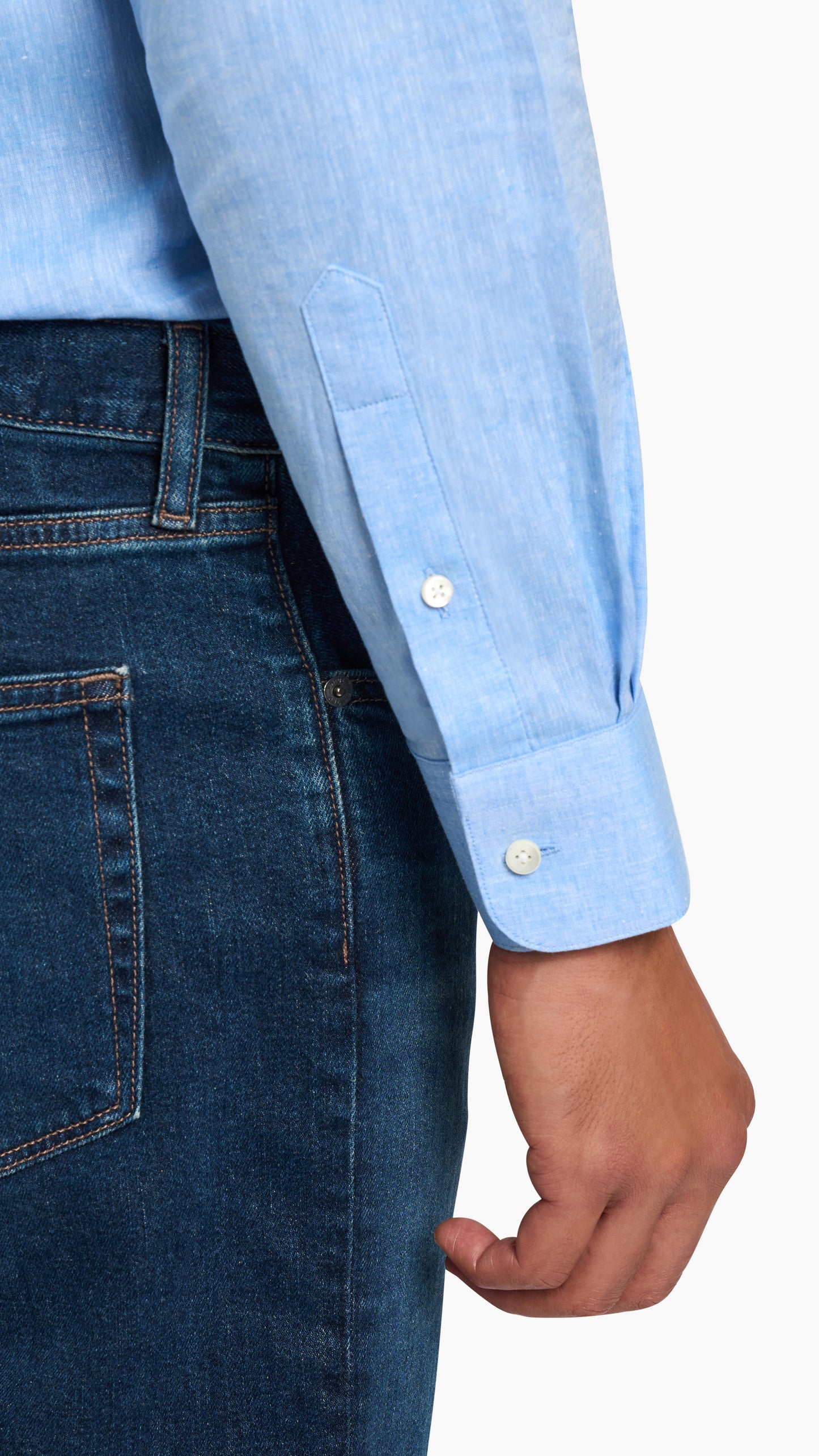 Blue Cotton Linen Shirt