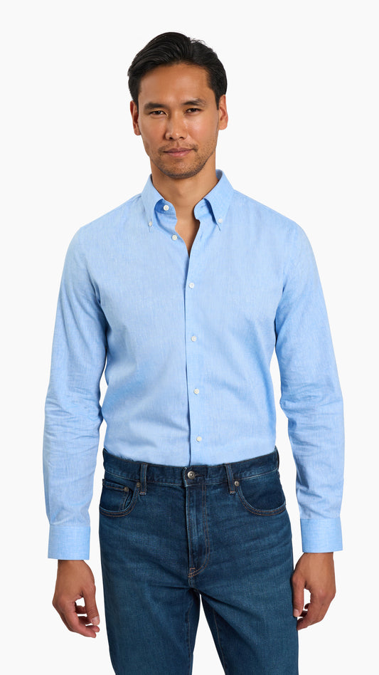 Blue Cotton Linen Shirt