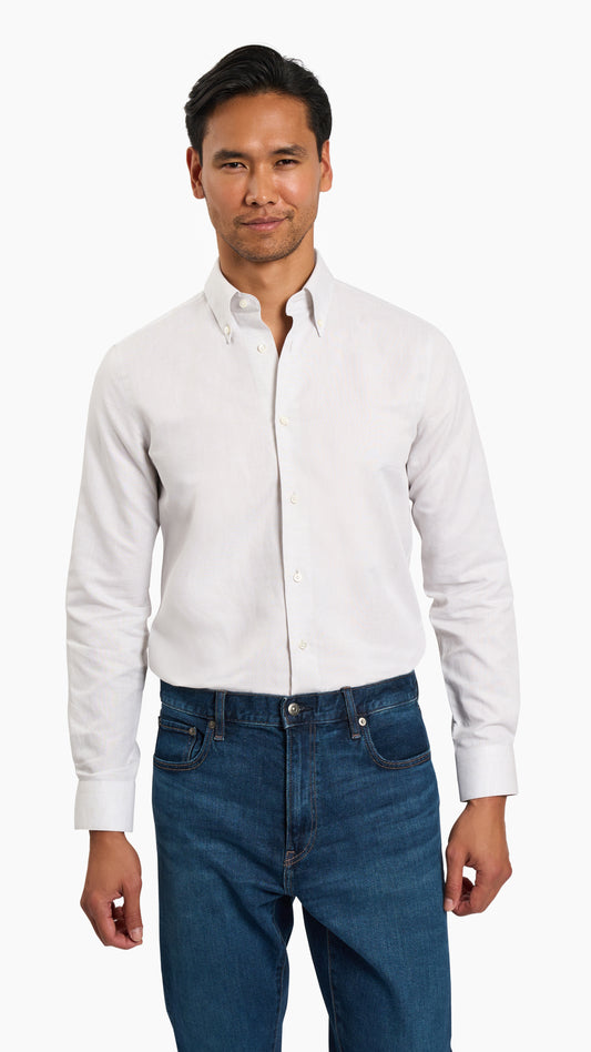 Somelos White Cotton/Linen Shirt