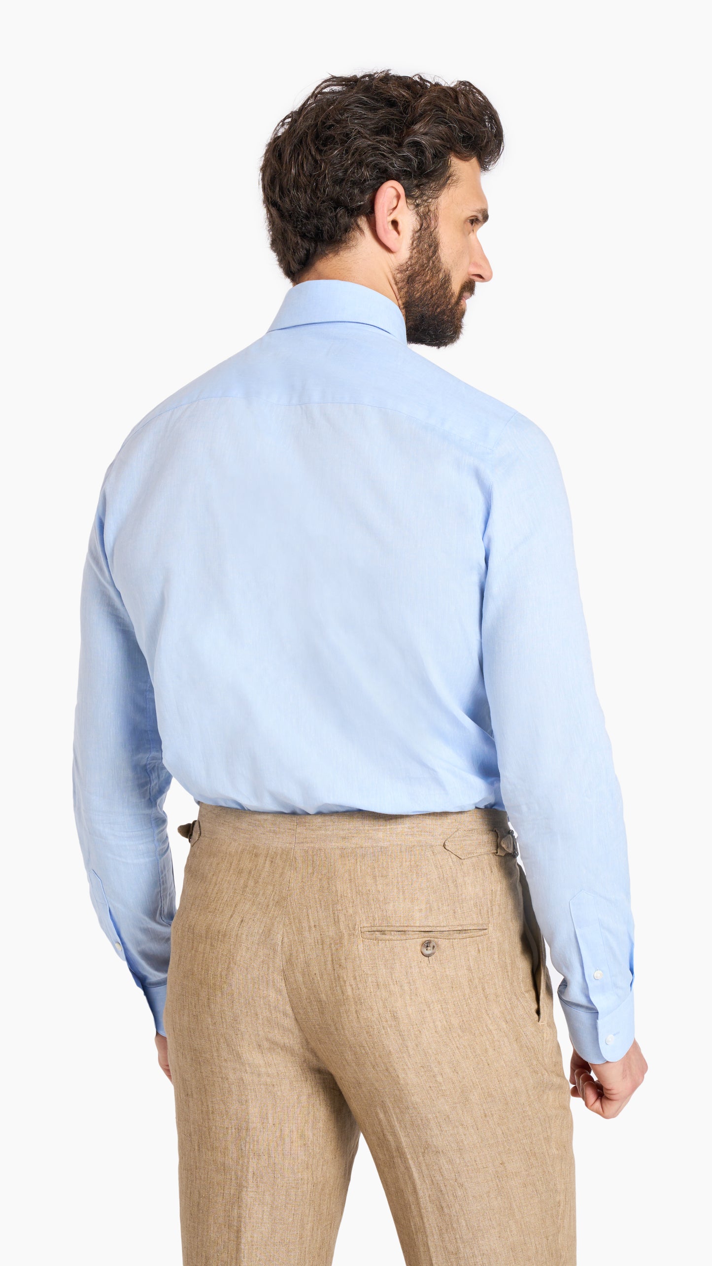 Light Blue Linen Blend Custom Shirt