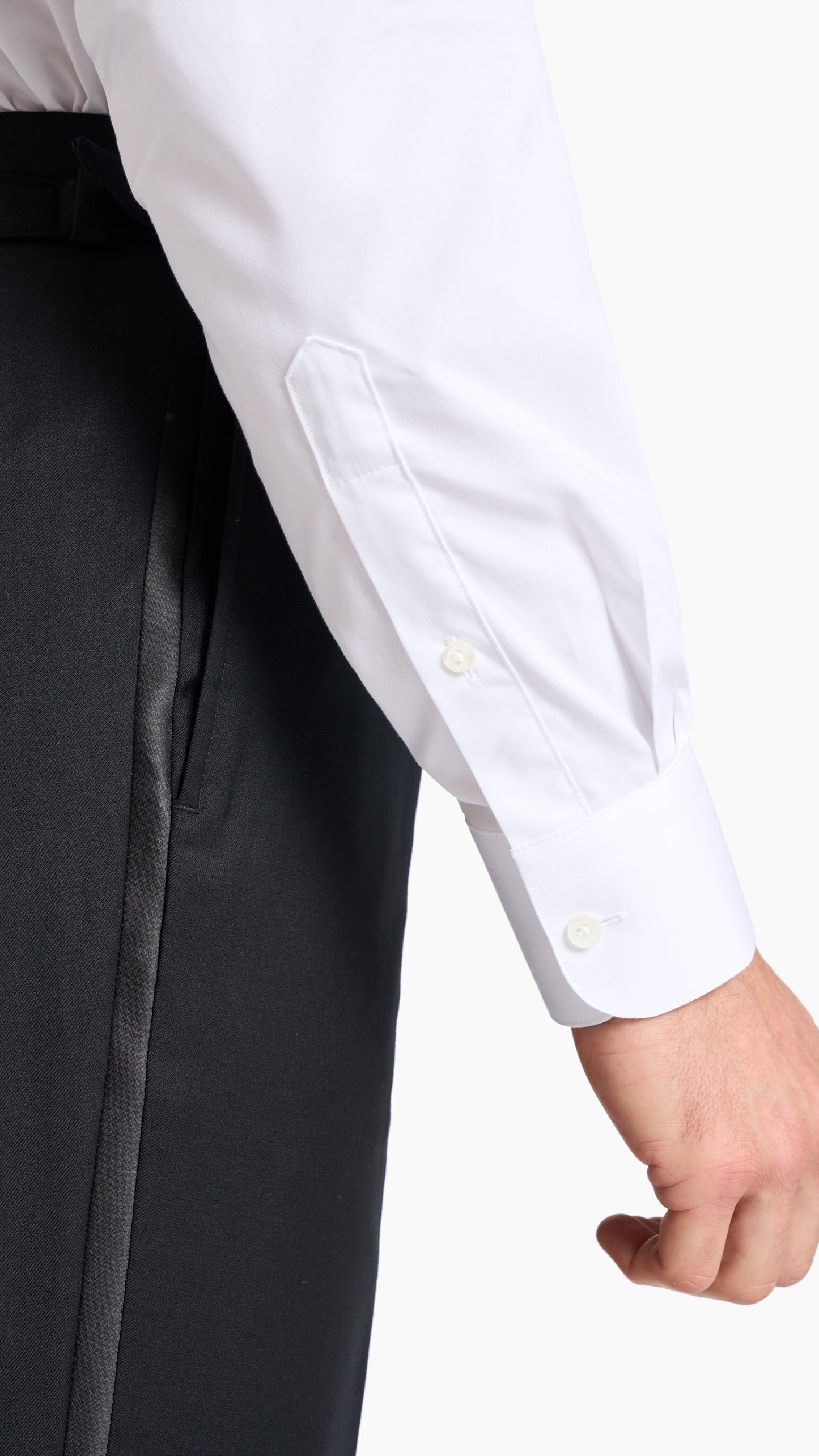 White ES Essentials Custom Tuxedo Shirt