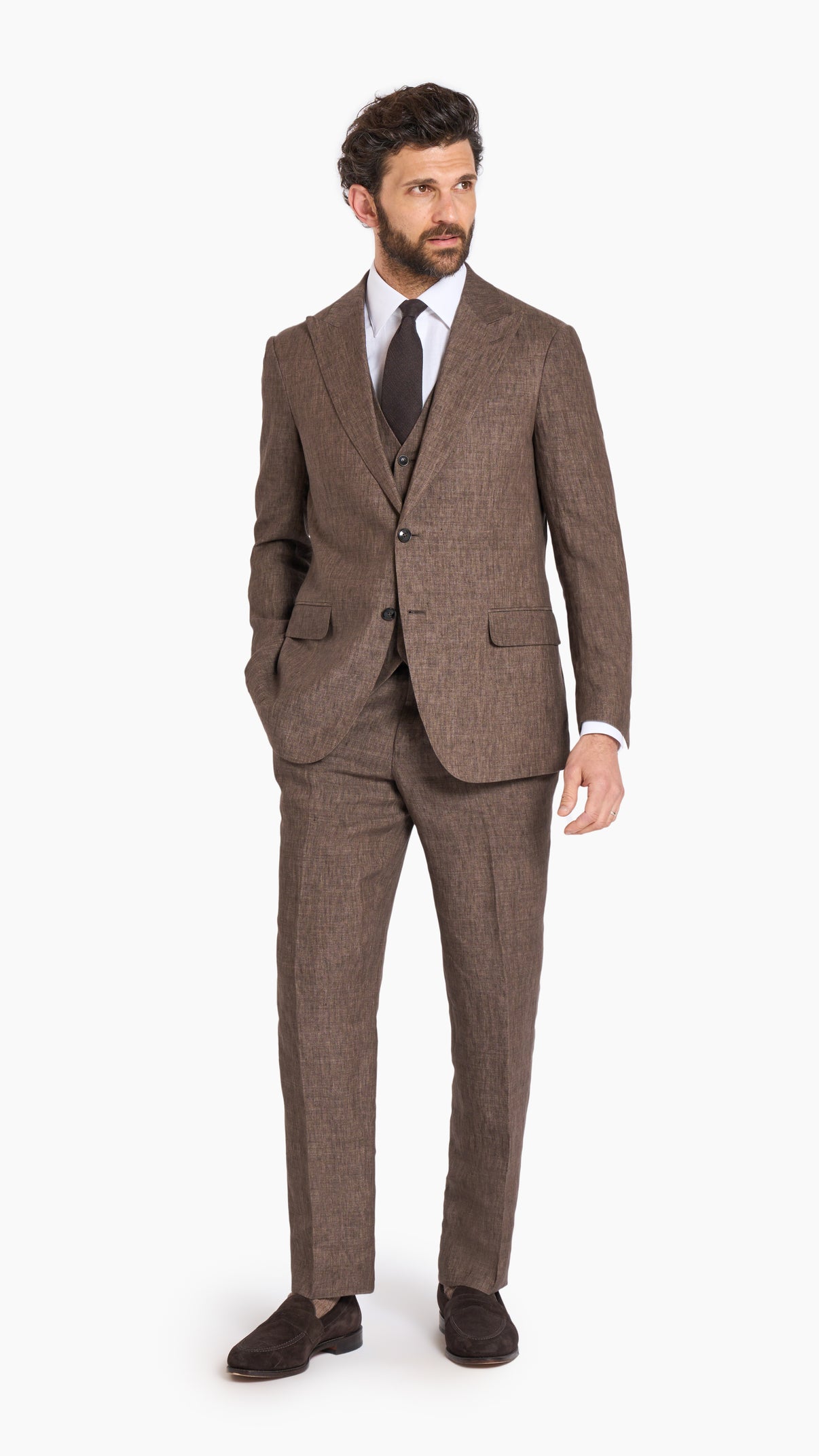 Scabal Brown Custom Suit - Edit Suits Co.