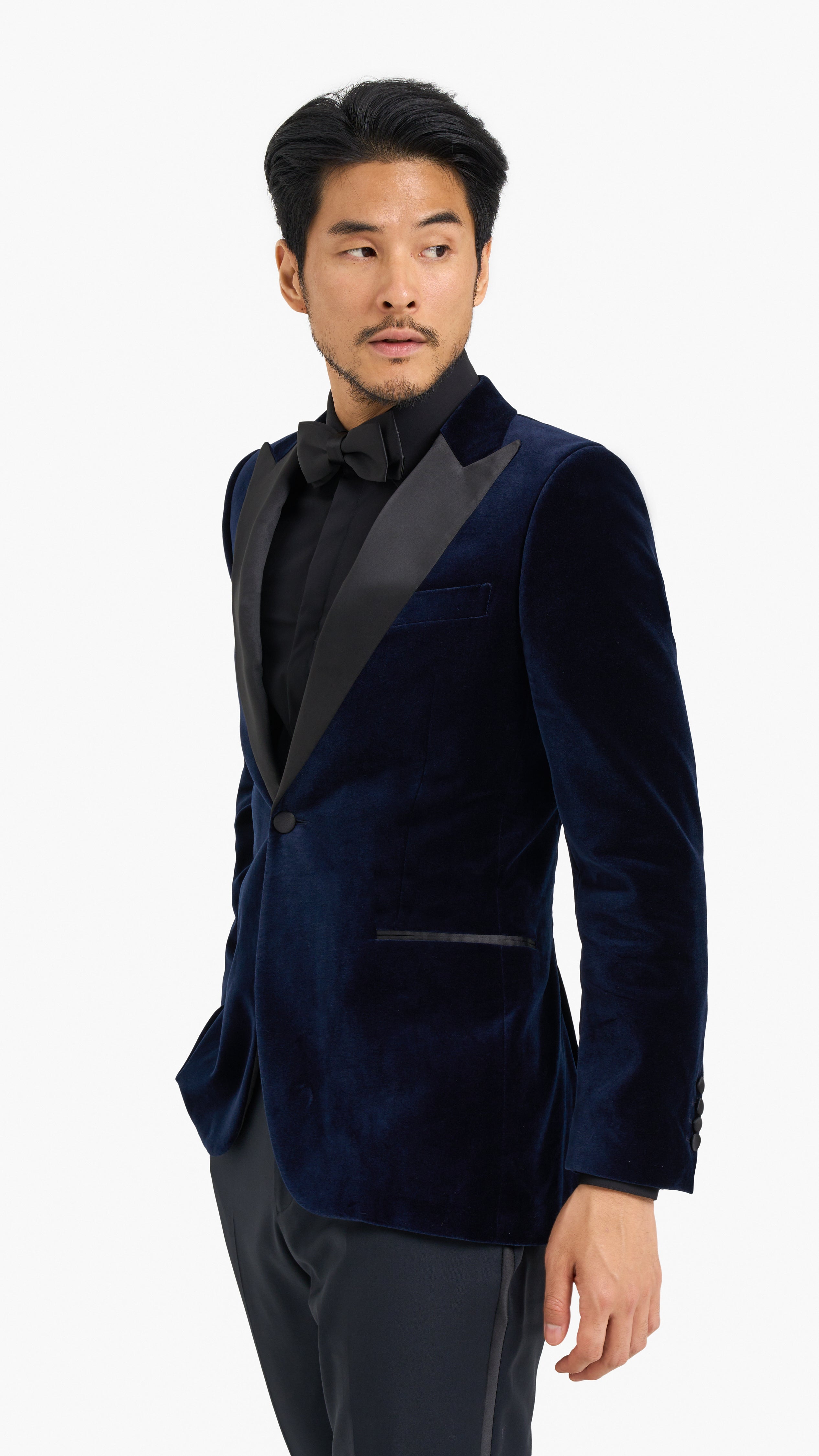 Dark blue shop velvet suit jacket