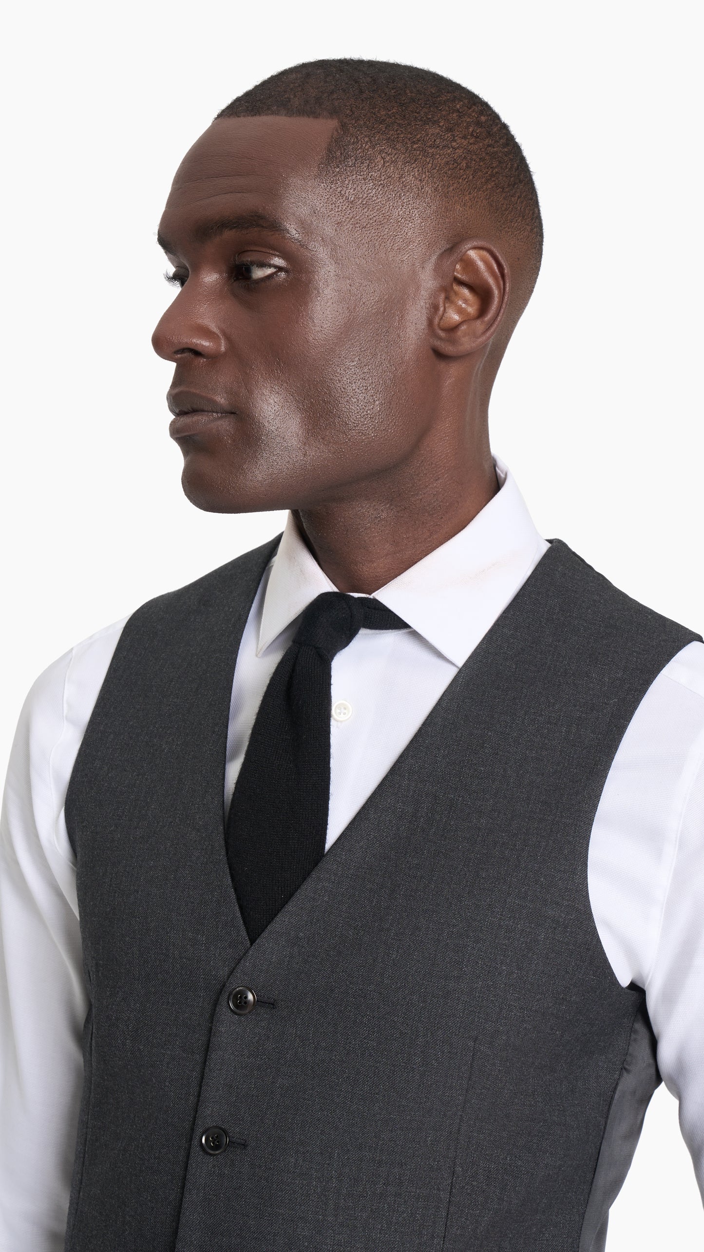 Holland & Sherry Charcoal Grey Twill Custom Waistcoat