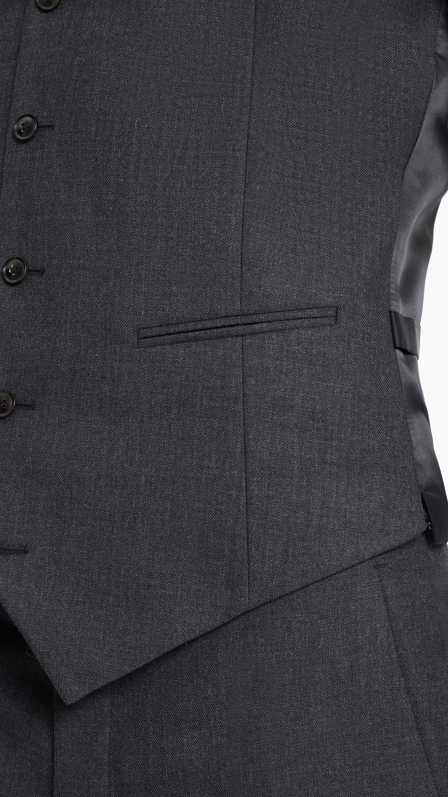 Holland & Sherry Charcoal Grey Twill Custom Waistcoat