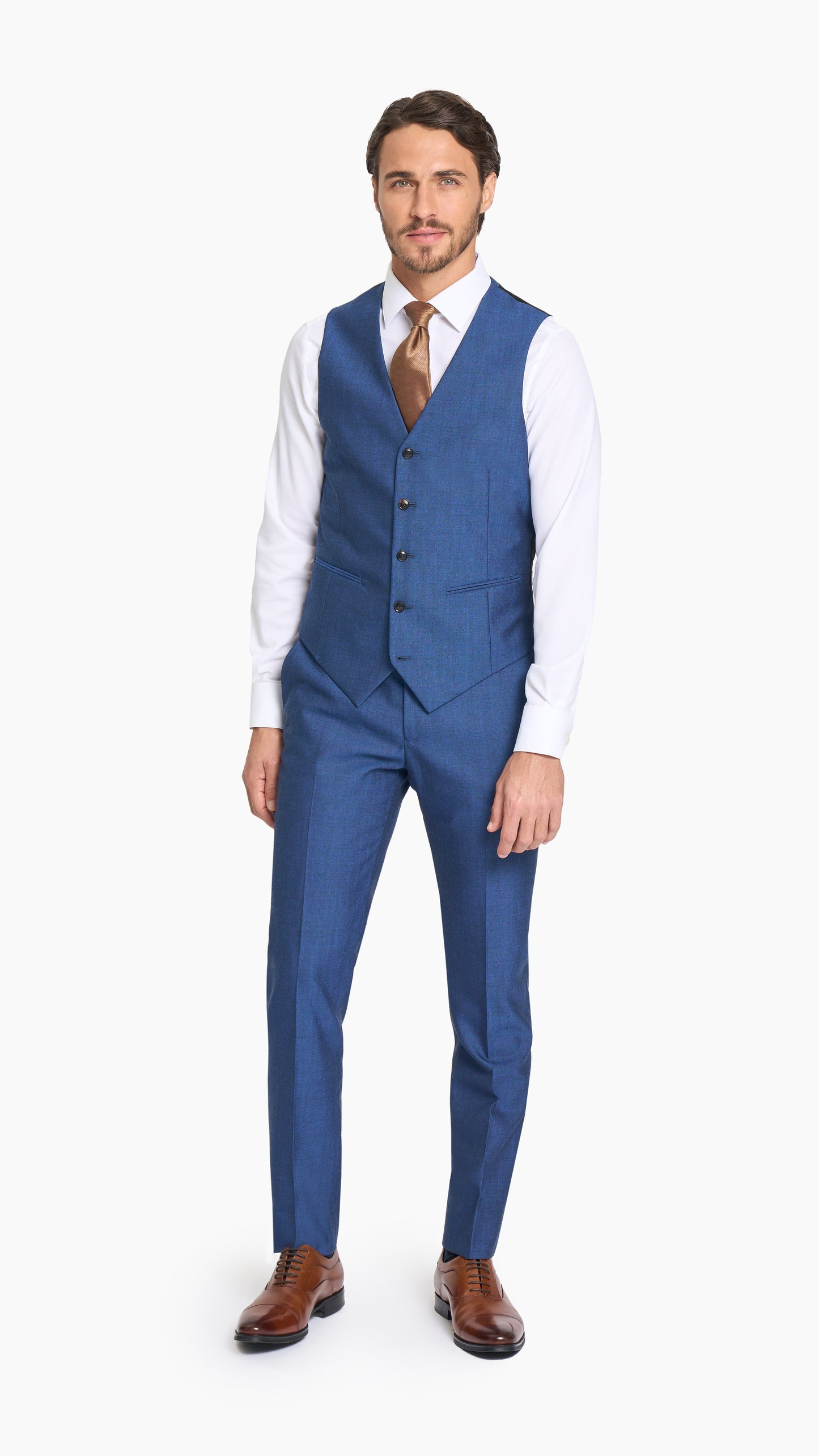 Holland & Sherry Tonic Blue Hopsack Waistcoat