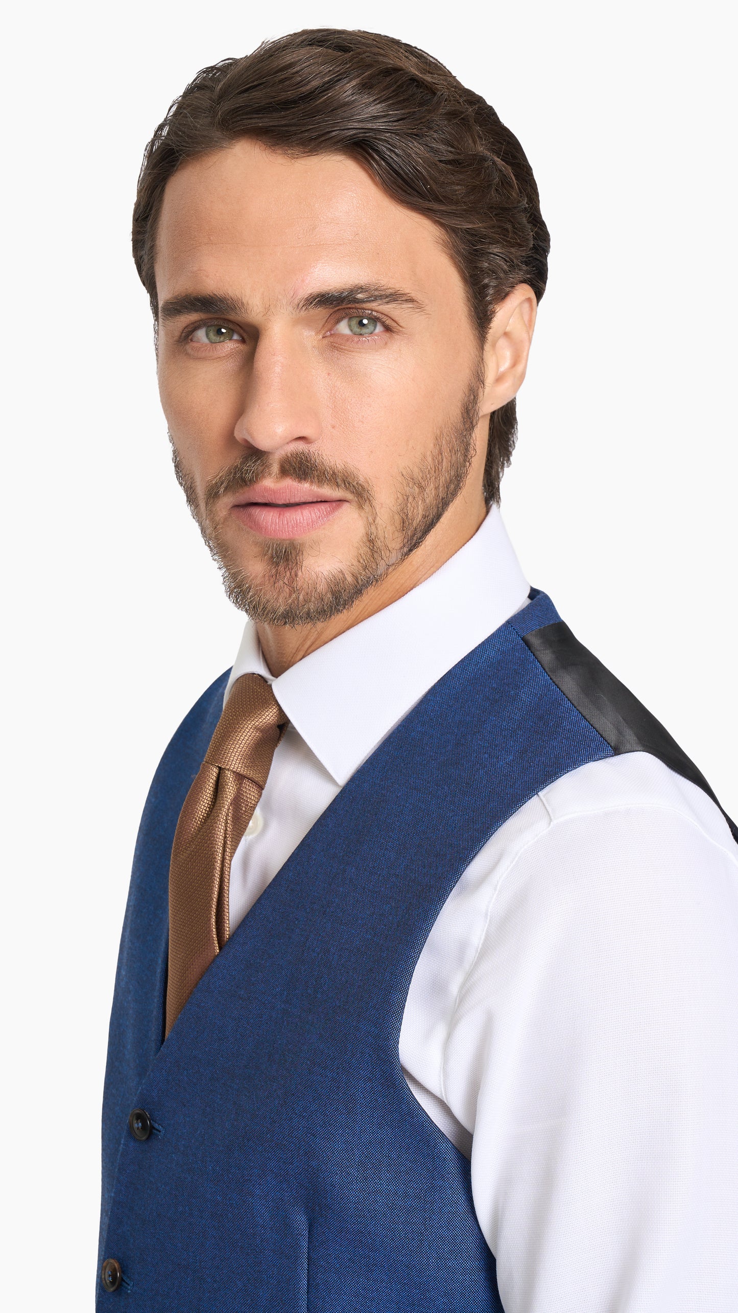 Holland & Sherry Tonic Blue Hopsack Waistcoat