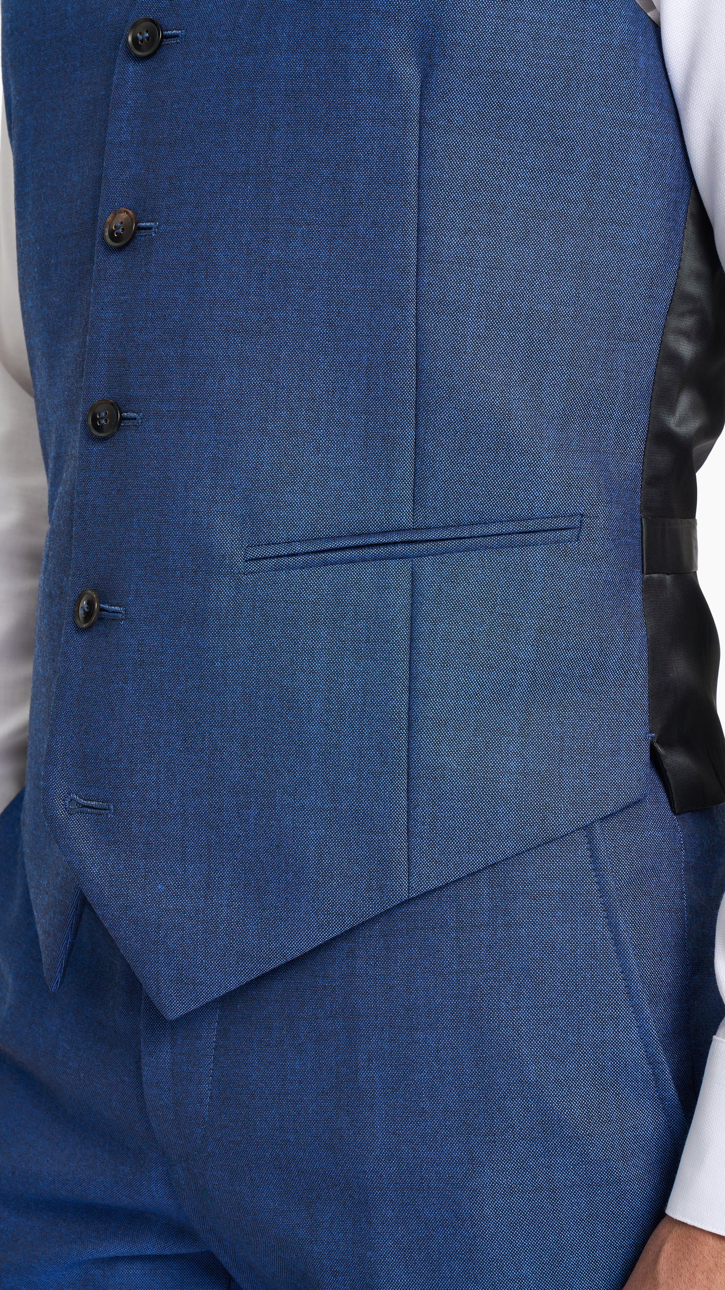 Holland & Sherry Tonic Blue Hopsack Waistcoat