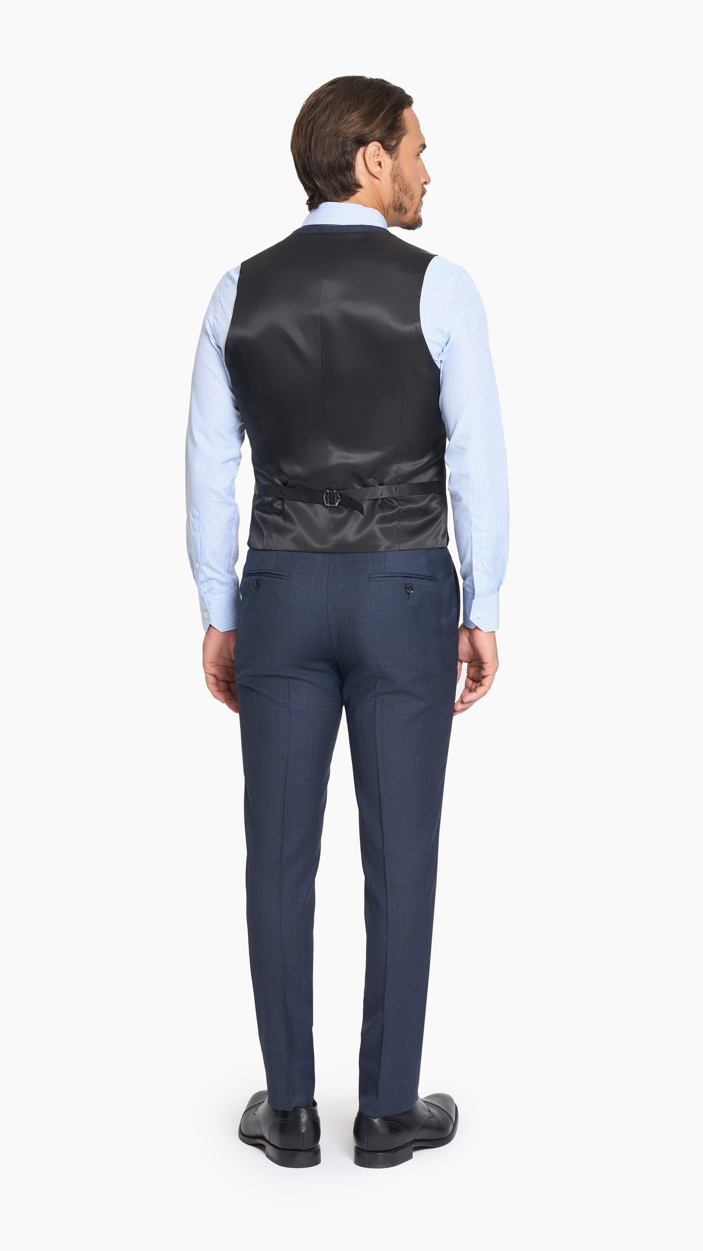 Reda Dark Navy Prince of Wales Waistcoat