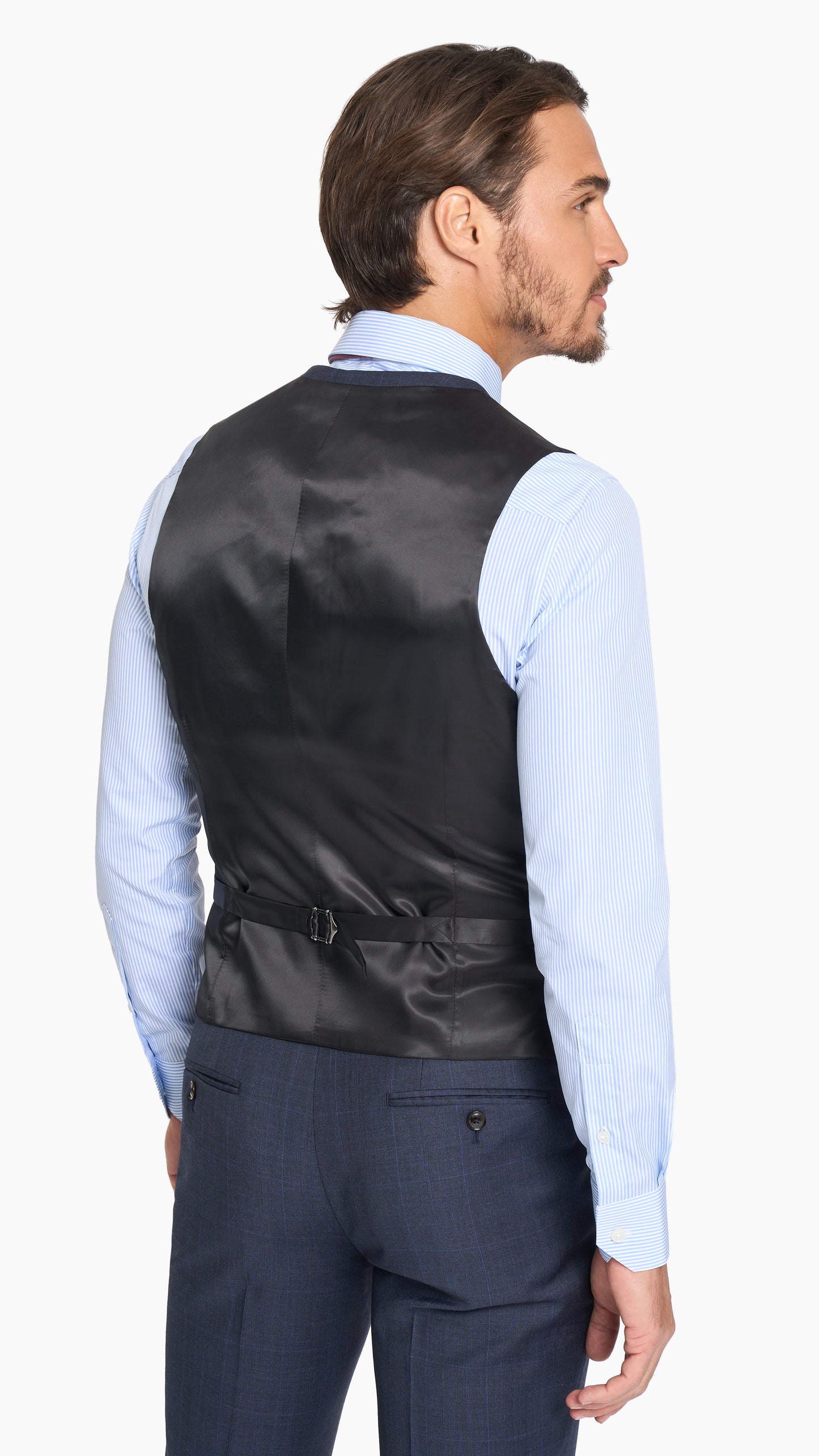 Reda Dark Navy Prince of Wales Waistcoat