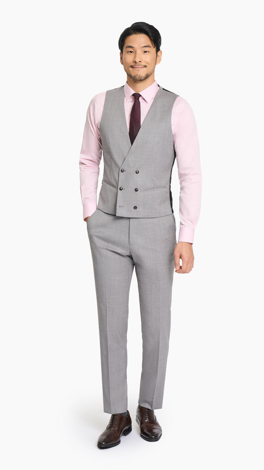 Reda Steel Grey Twill Custom Waistcoat