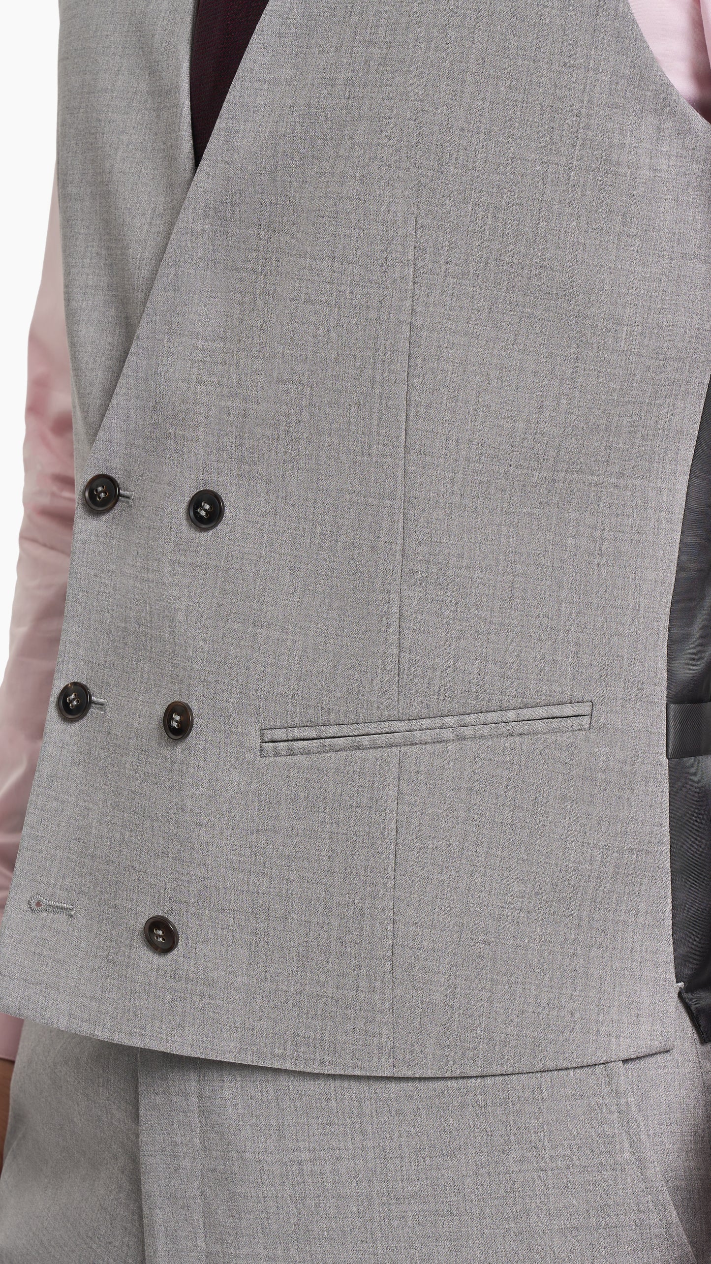 Reda Steel Grey Twill Custom Waistcoat