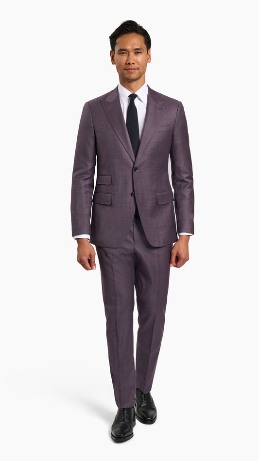 Scabal Burgundy Wool Suit