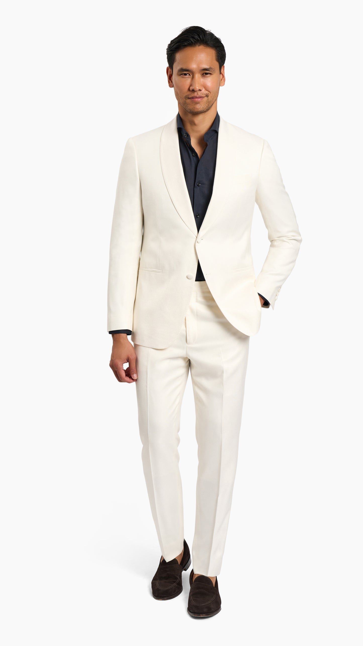 Huddersfield Bamboo White Tuxedo Jacket