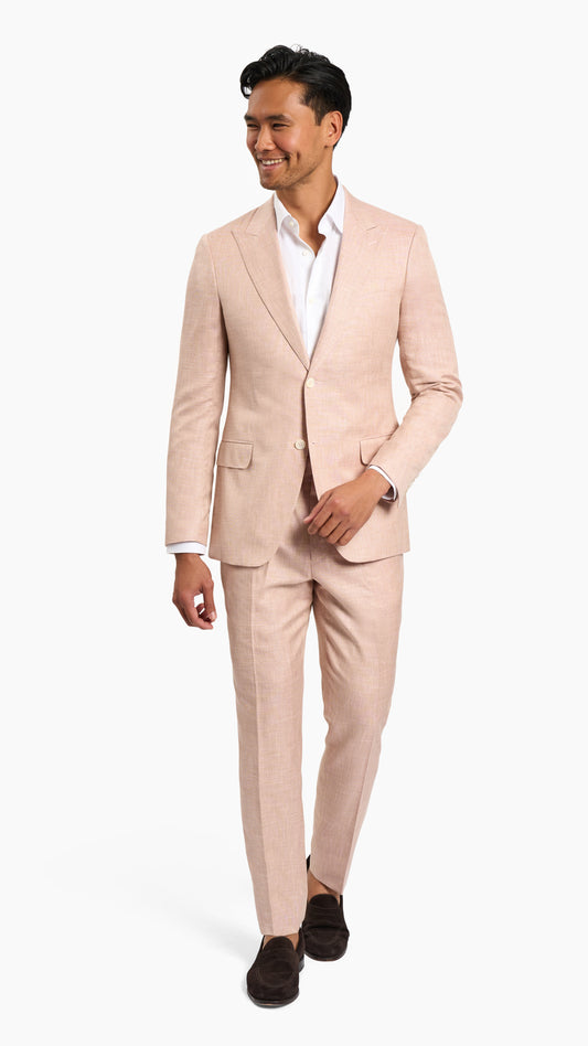 Dormeuil Blush Pink Linen Suit