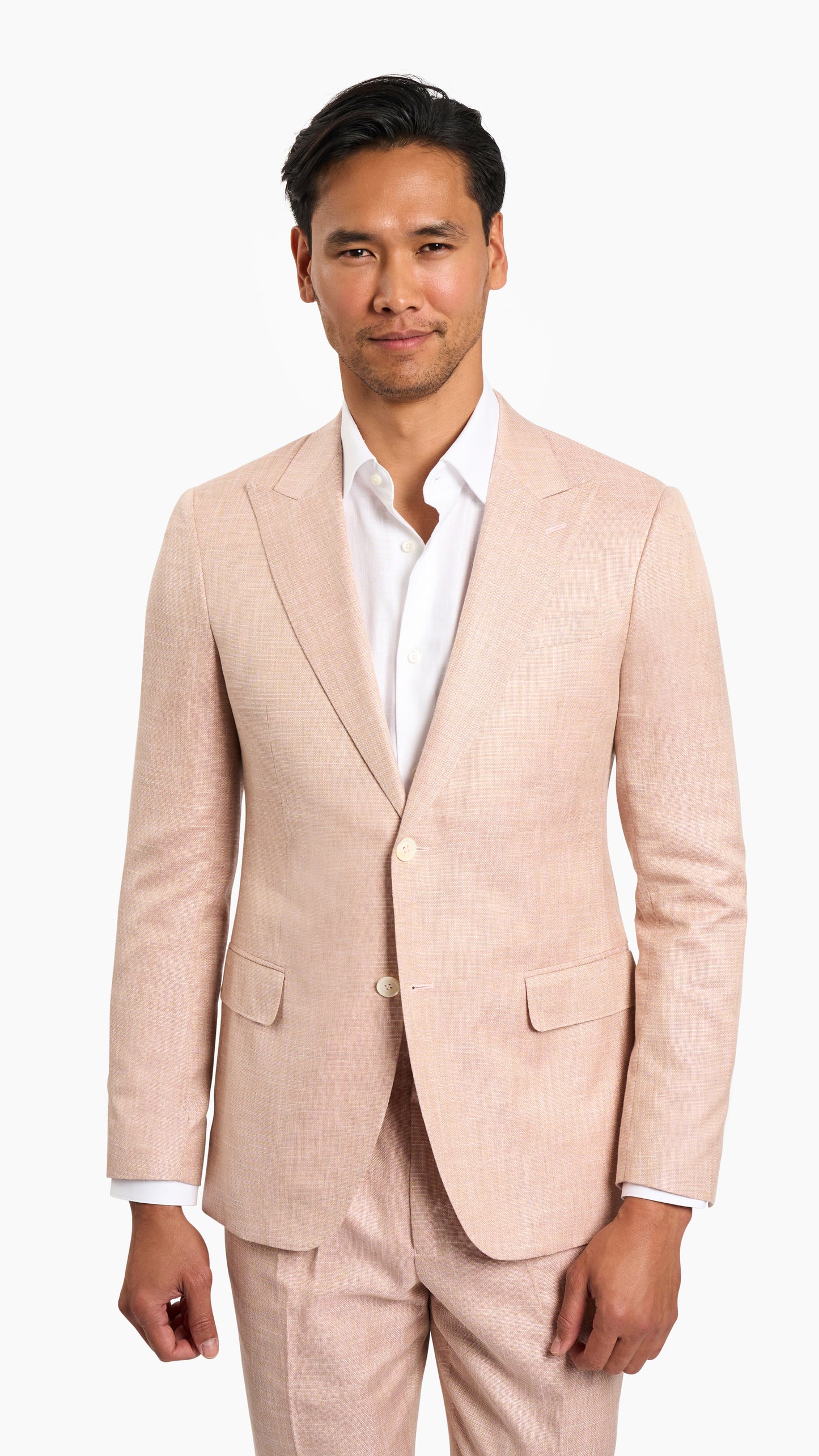 Dormeuil Blush Pink Linen Suit