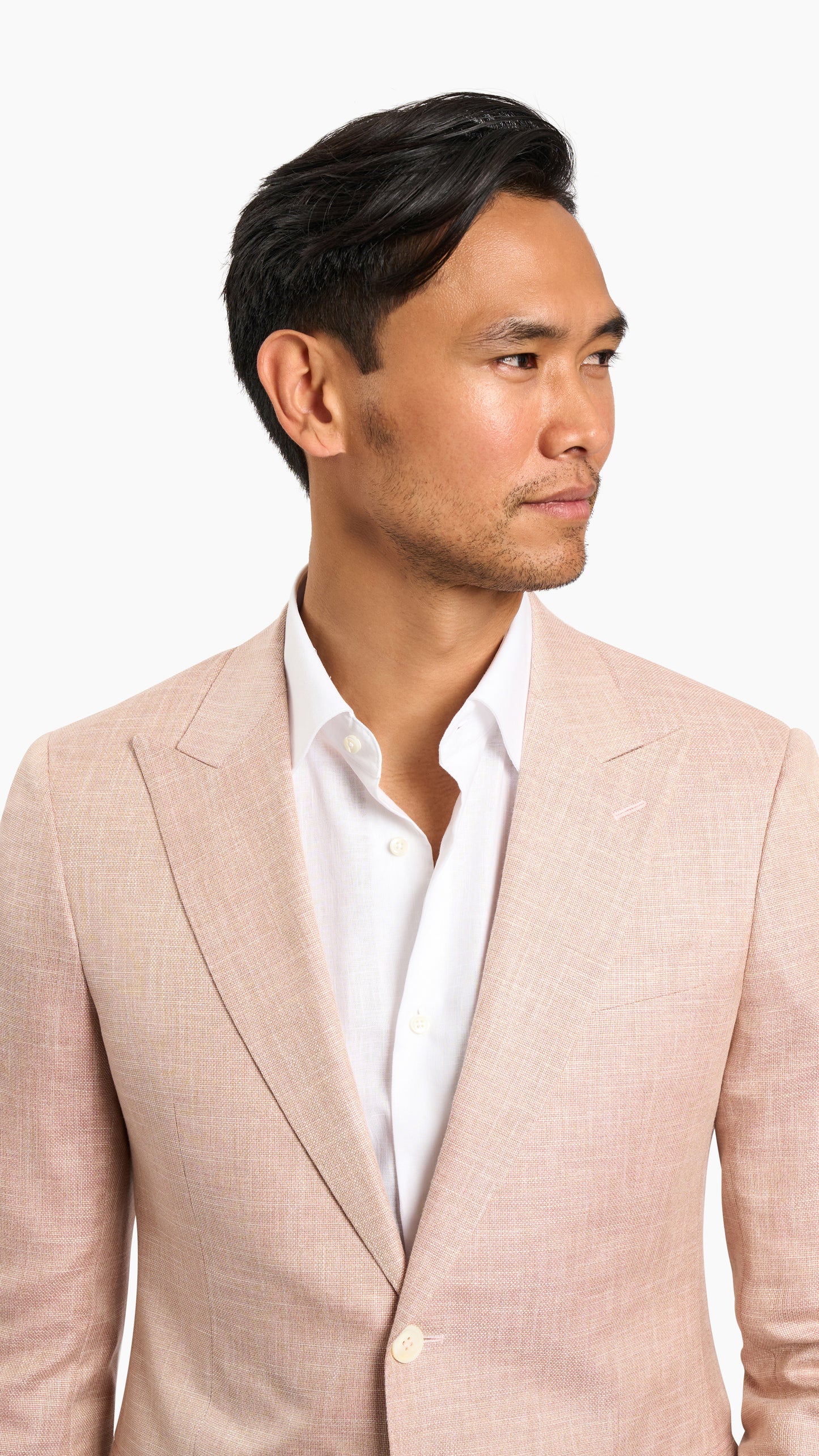 Dormeuil Blush Pink Linen Suit