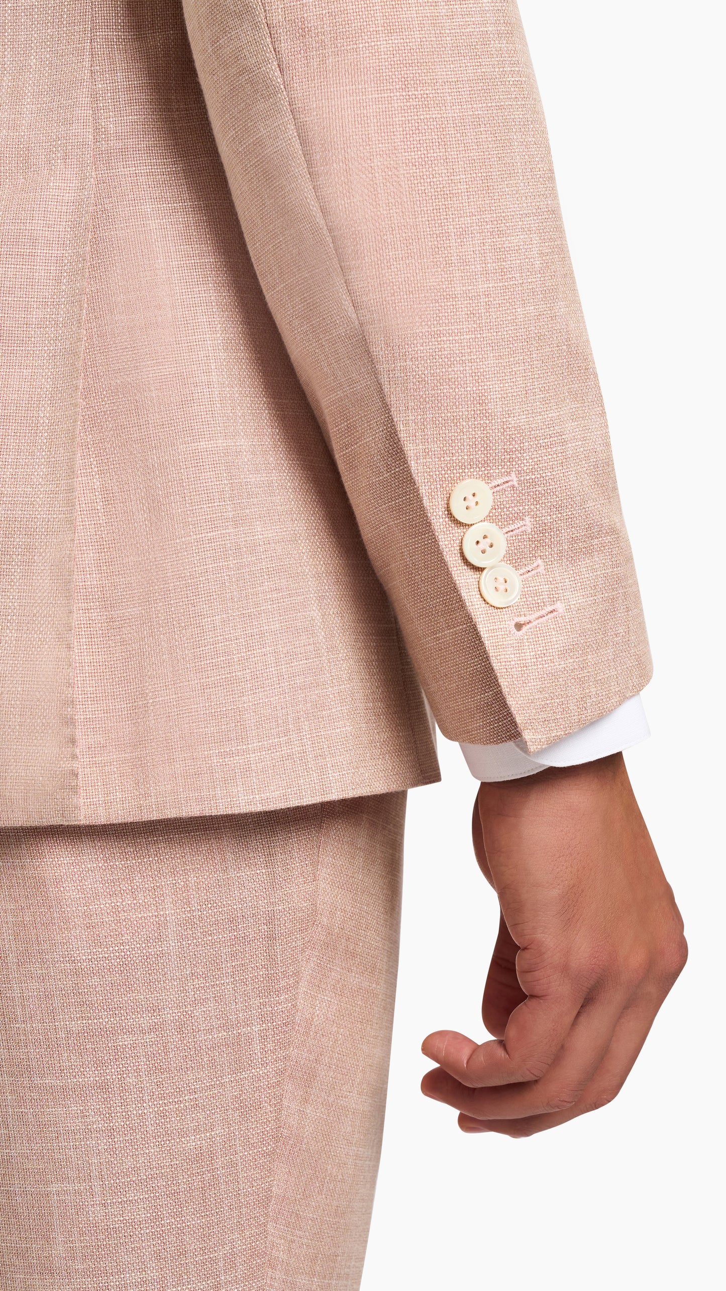 Dormeuil Blush Pink Linen Suit