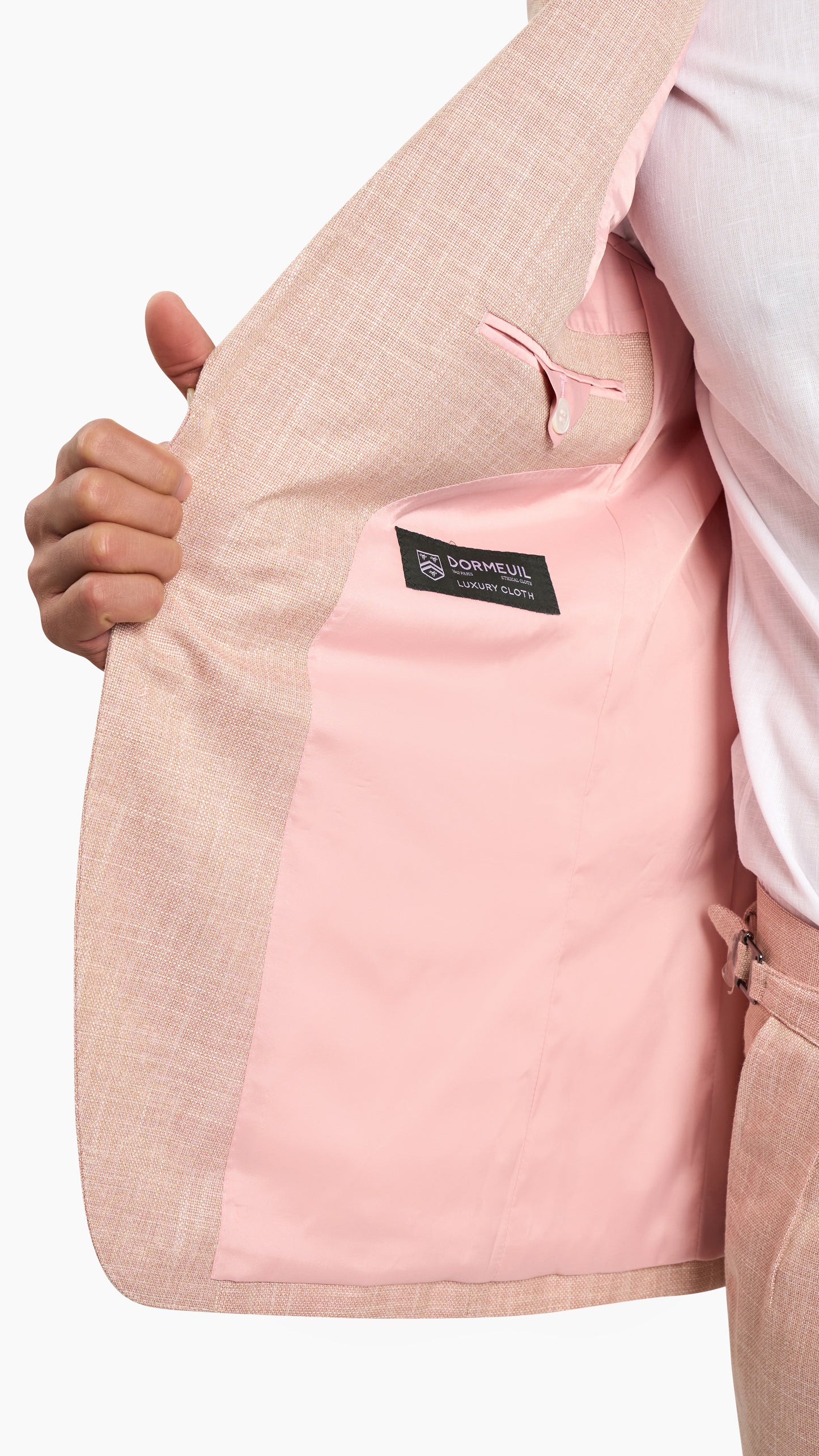 Dormeuil Blush Pink Linen Suit