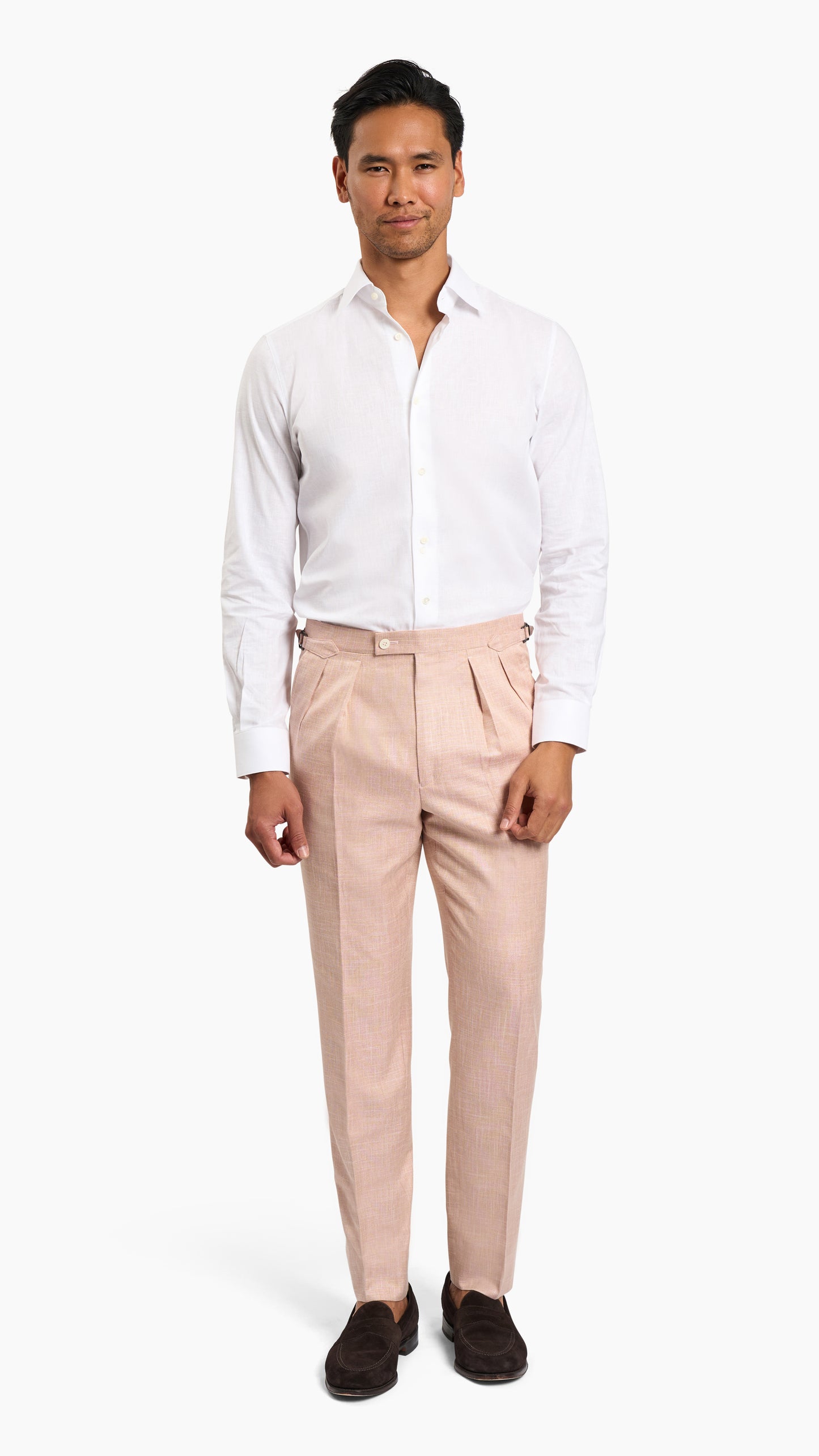 Dormeuil Blush Pink Linen Suit