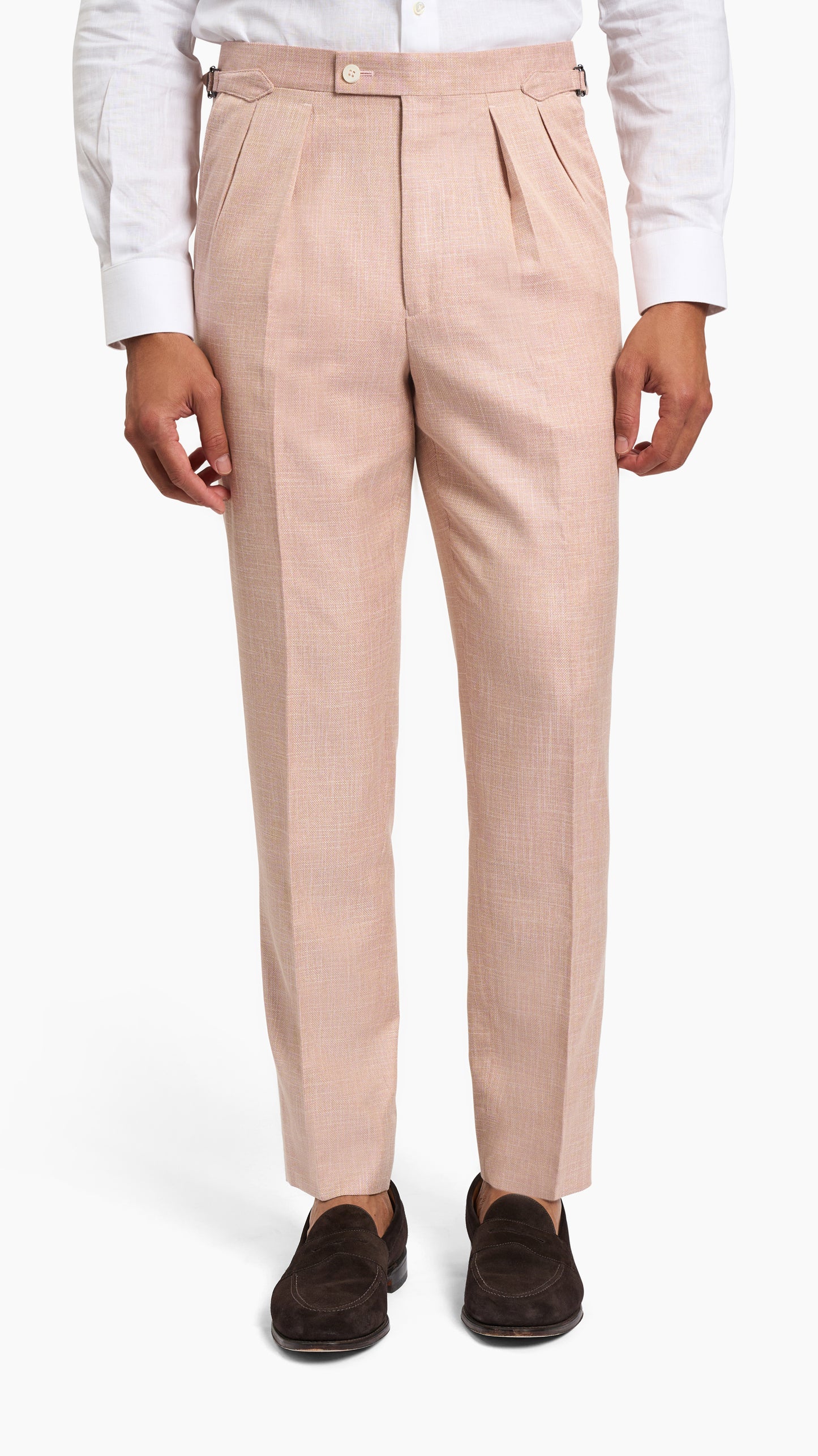 Dormeuil Blush Pink Linen Suit