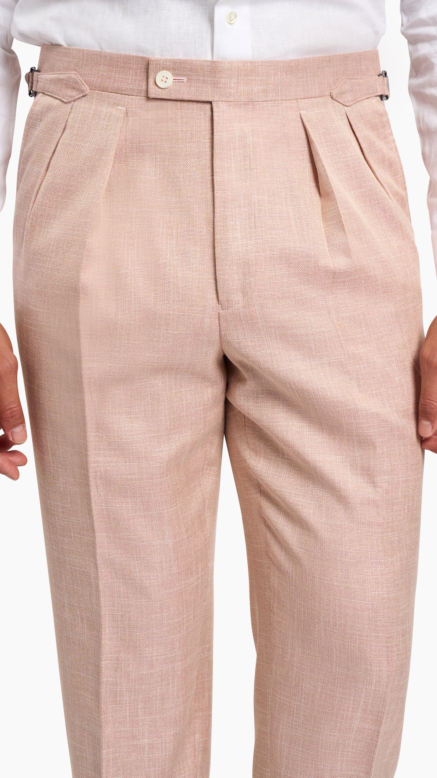 Dormeuil Blush Pink Linen Suit