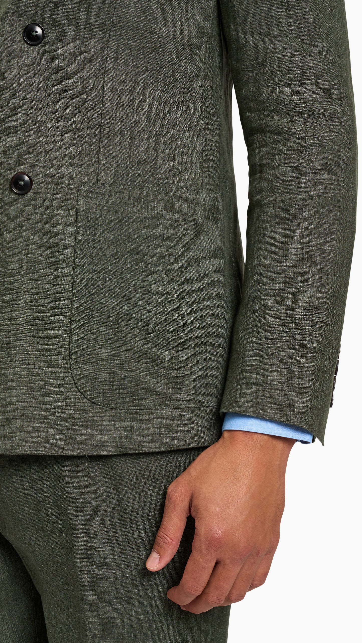 Scabal Dark Green Linen Suit