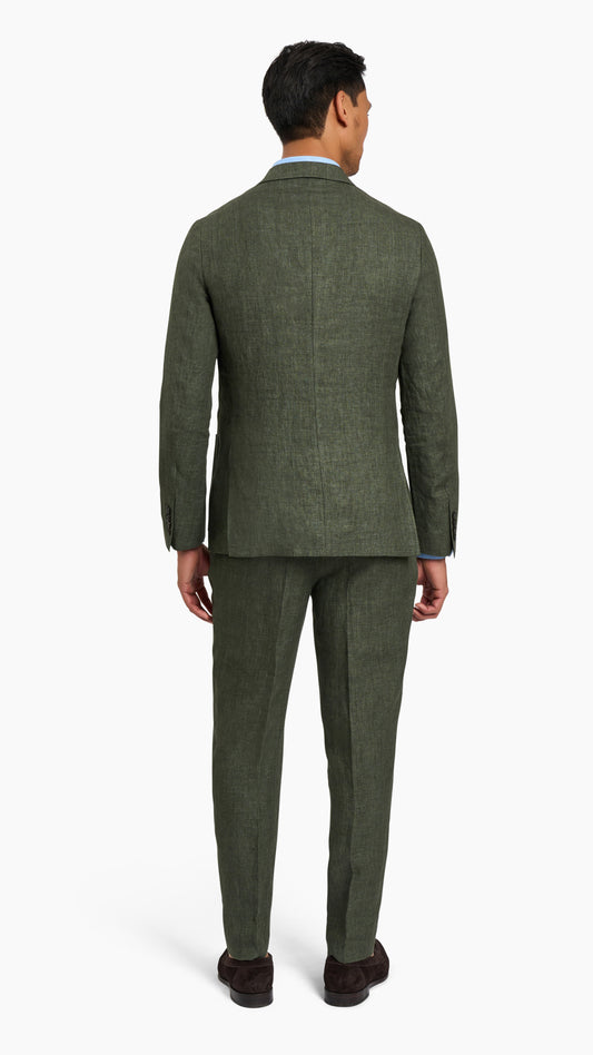 Scabal Dark Green Linen Suit