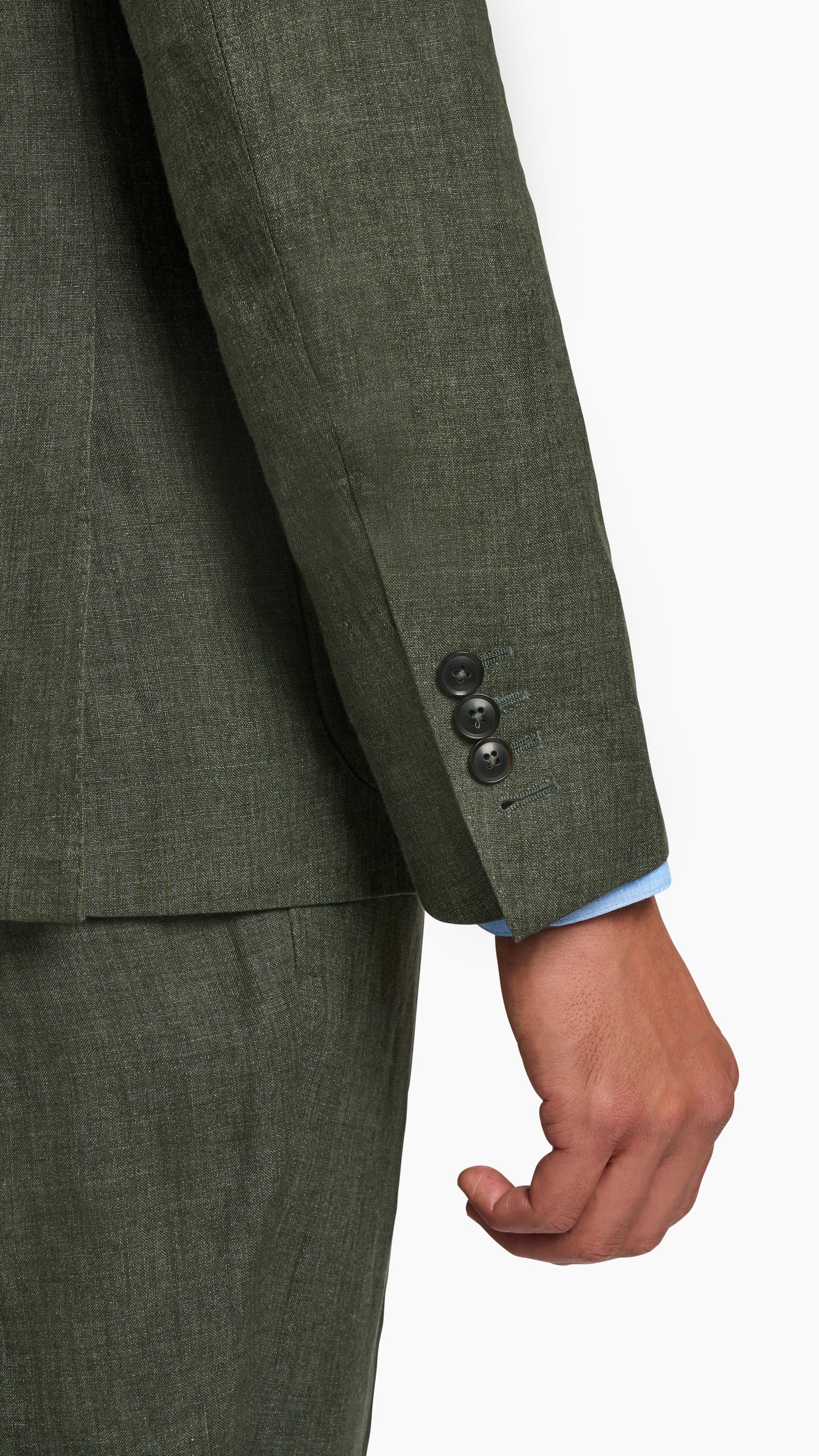 Scabal Dark Green Linen Suit