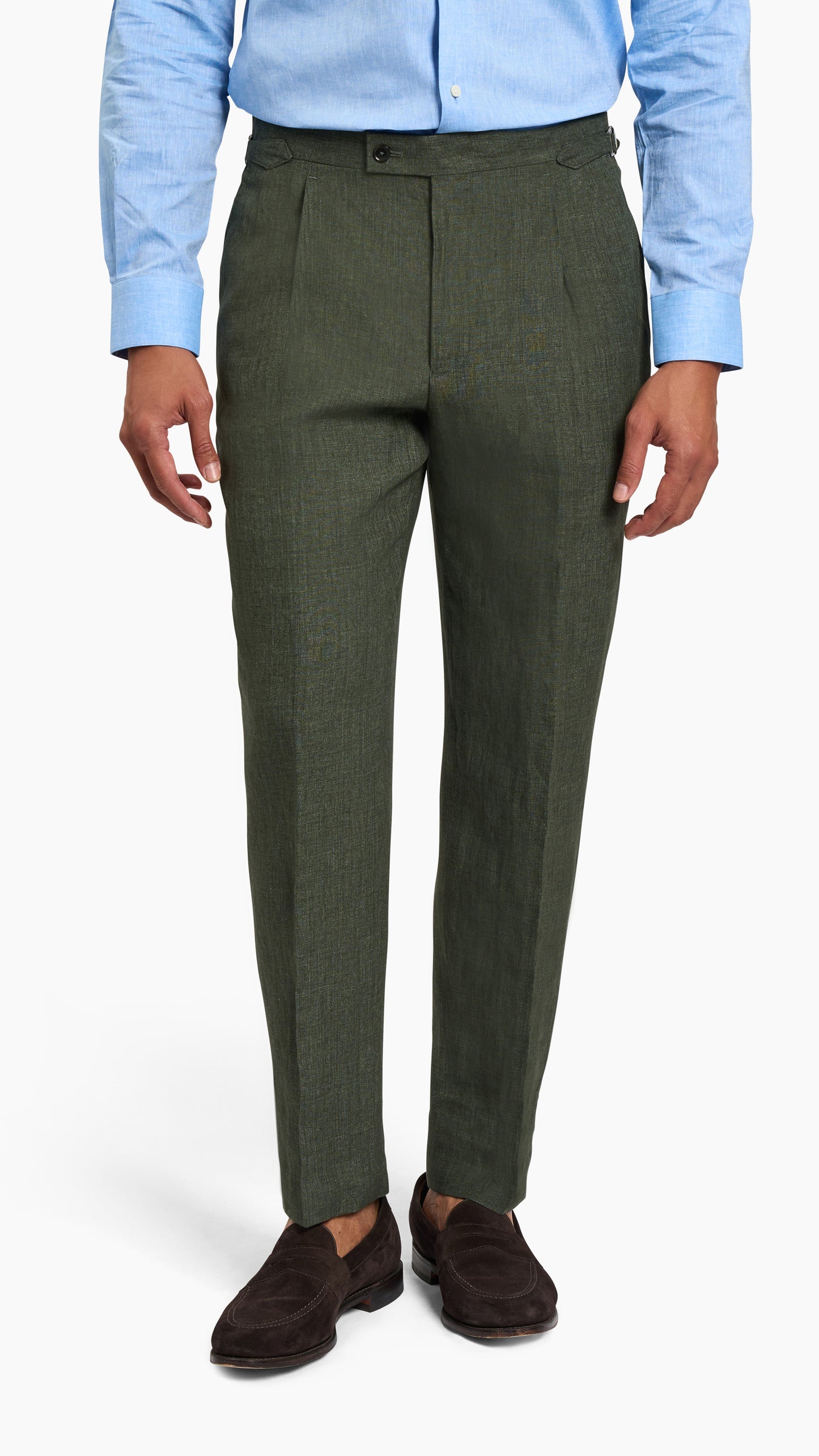 Scabal Dark Green Linen Suit