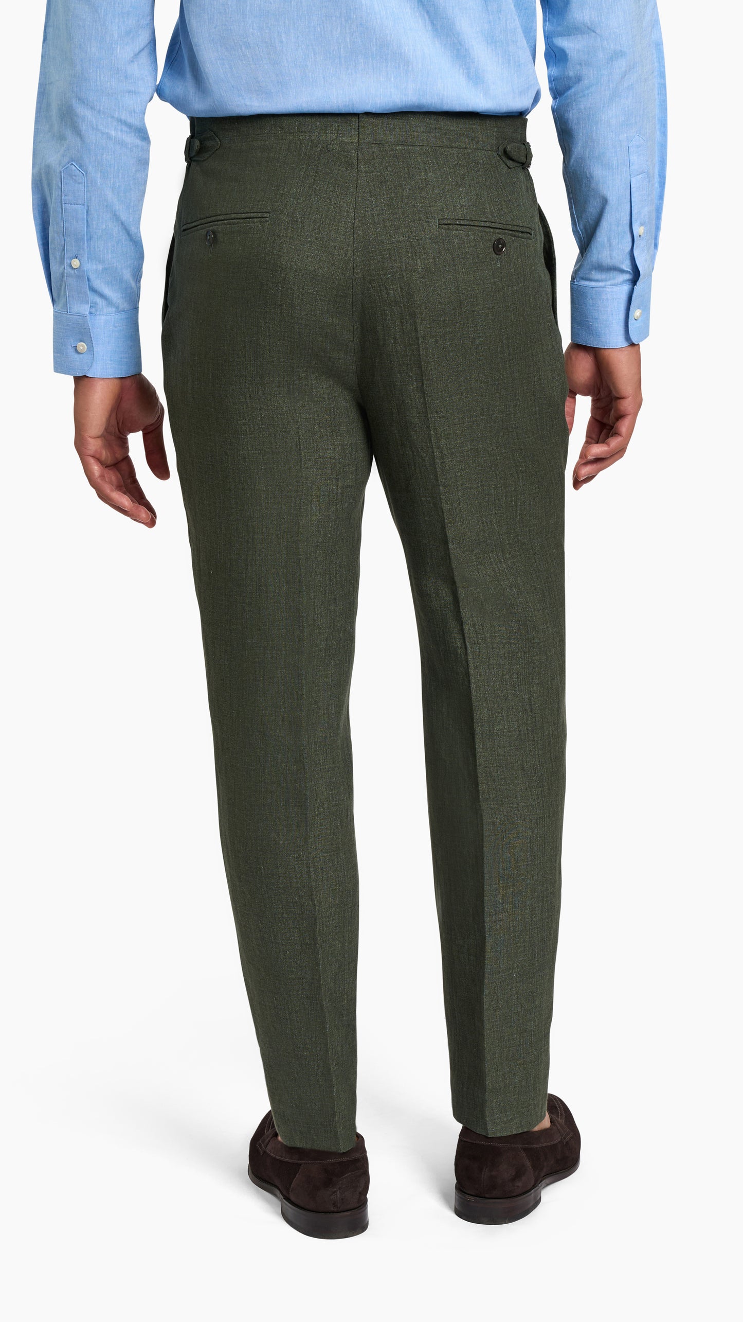 Scabal Dark Green Linen Suit