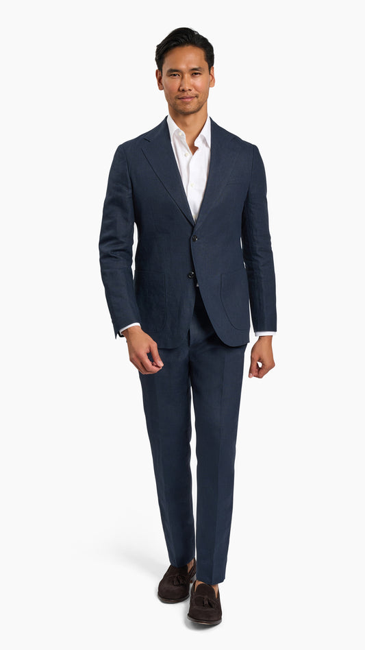 Scabal Navy Linen Suit