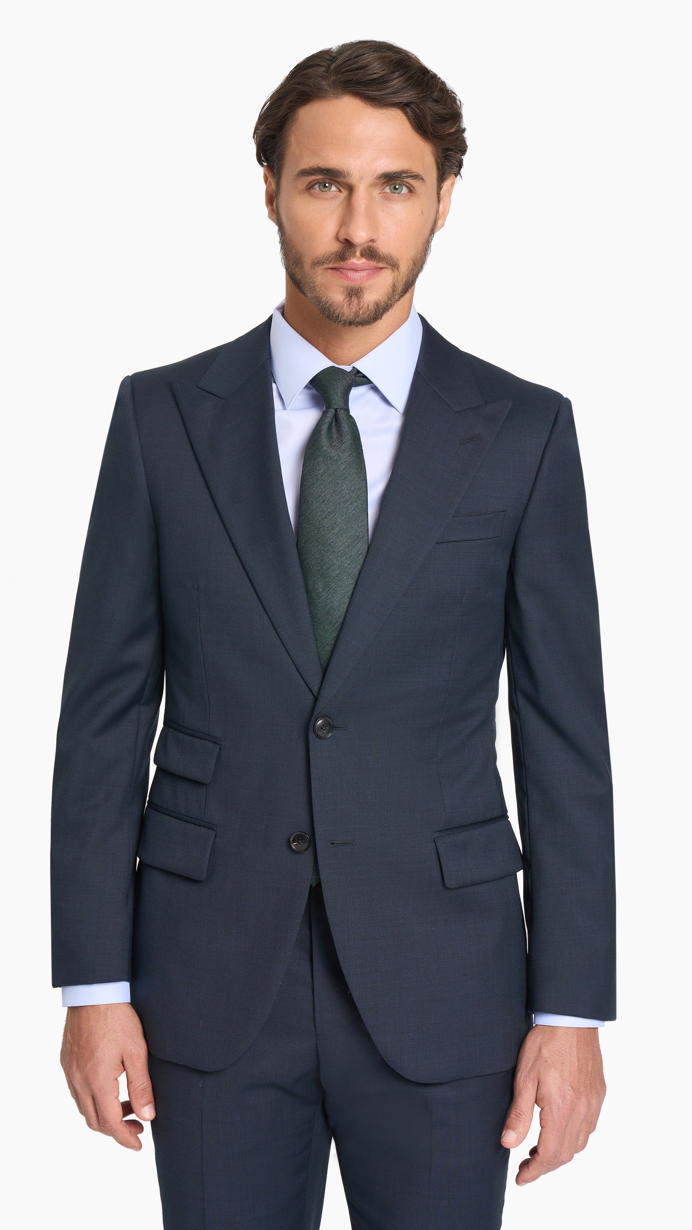 Reda Midnight Blue Nailhead Custom Suit - Edit Suits Co.