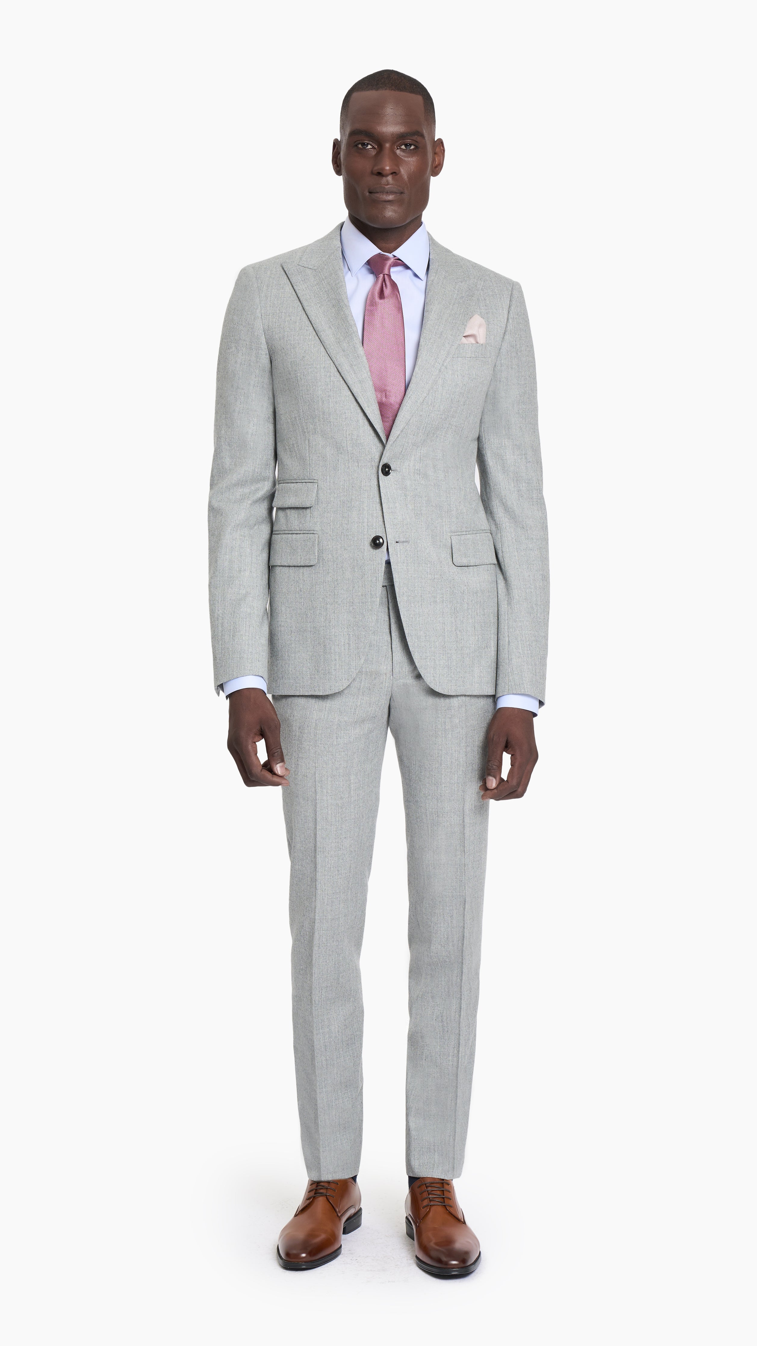 Reda Light Grey Flannel Custom Suit - Edit Suits Co.