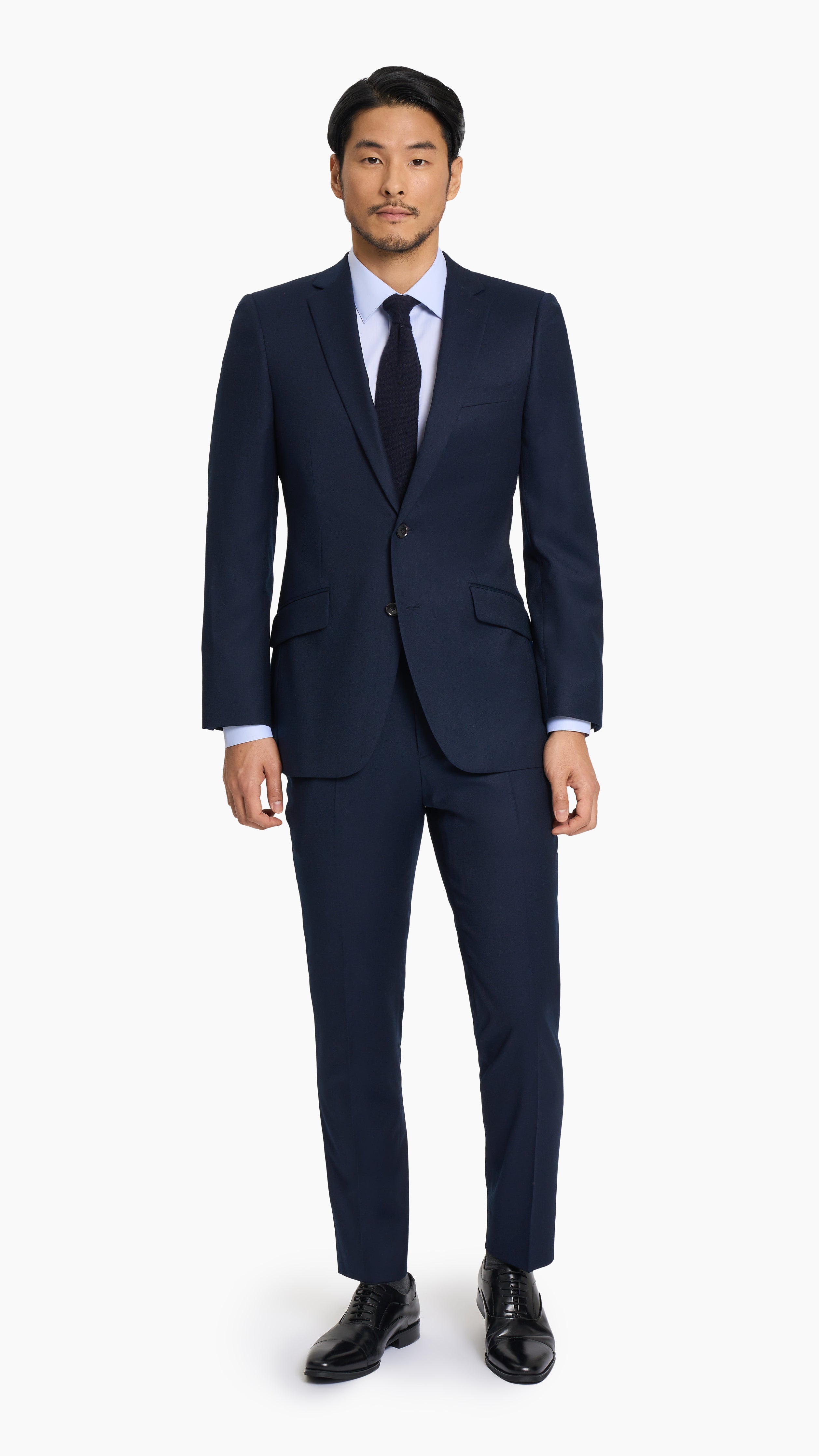 Reda Midnight Blue Flannel Custom Suit - Edit Suits Co.