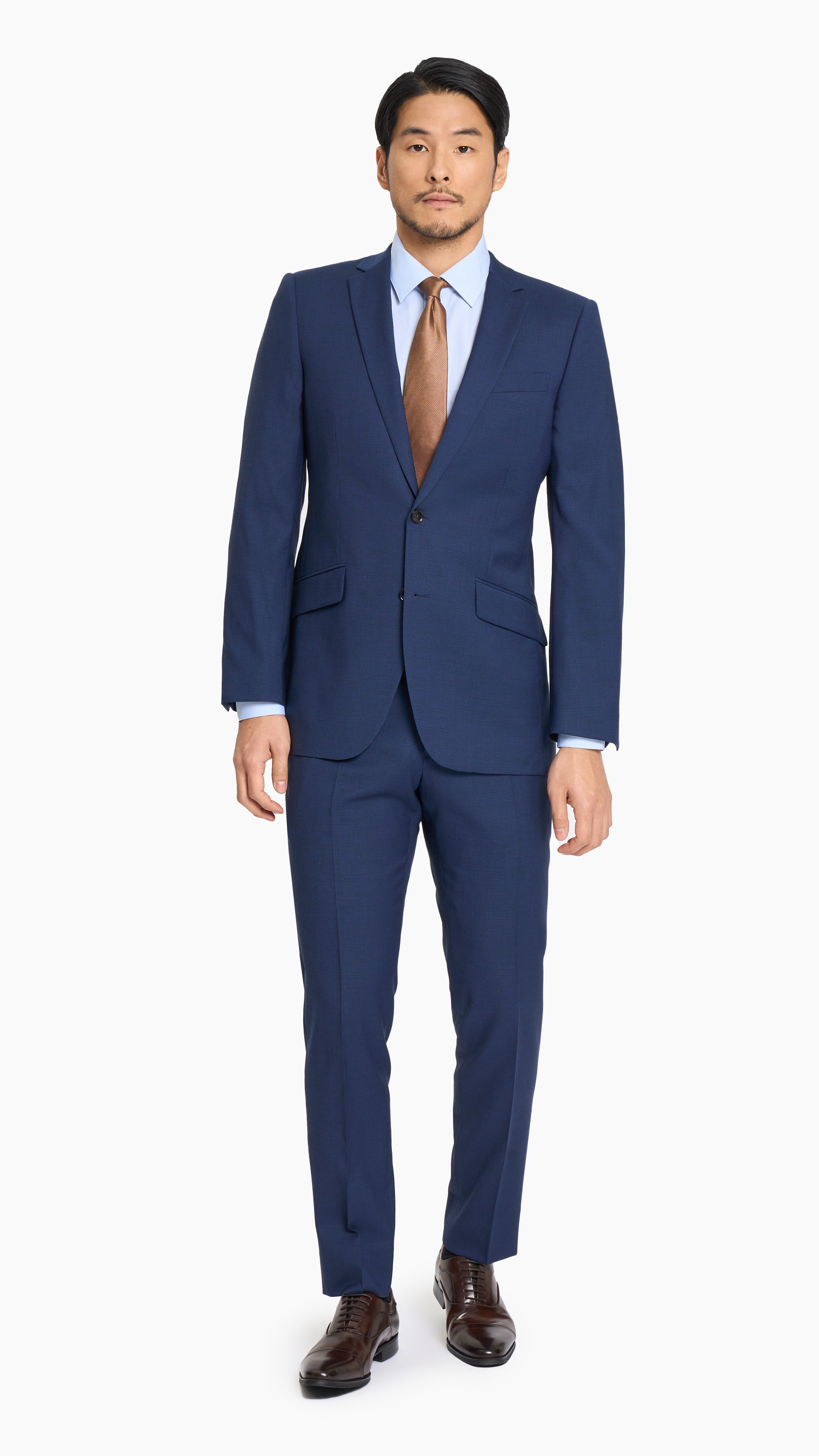 Dormeuil Royal Blue Sharkskin Custom Suit - Edit Suits Co.