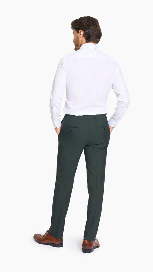 Scabal Dark Green Plain Weave Custom Suit - Edit Suits Co.