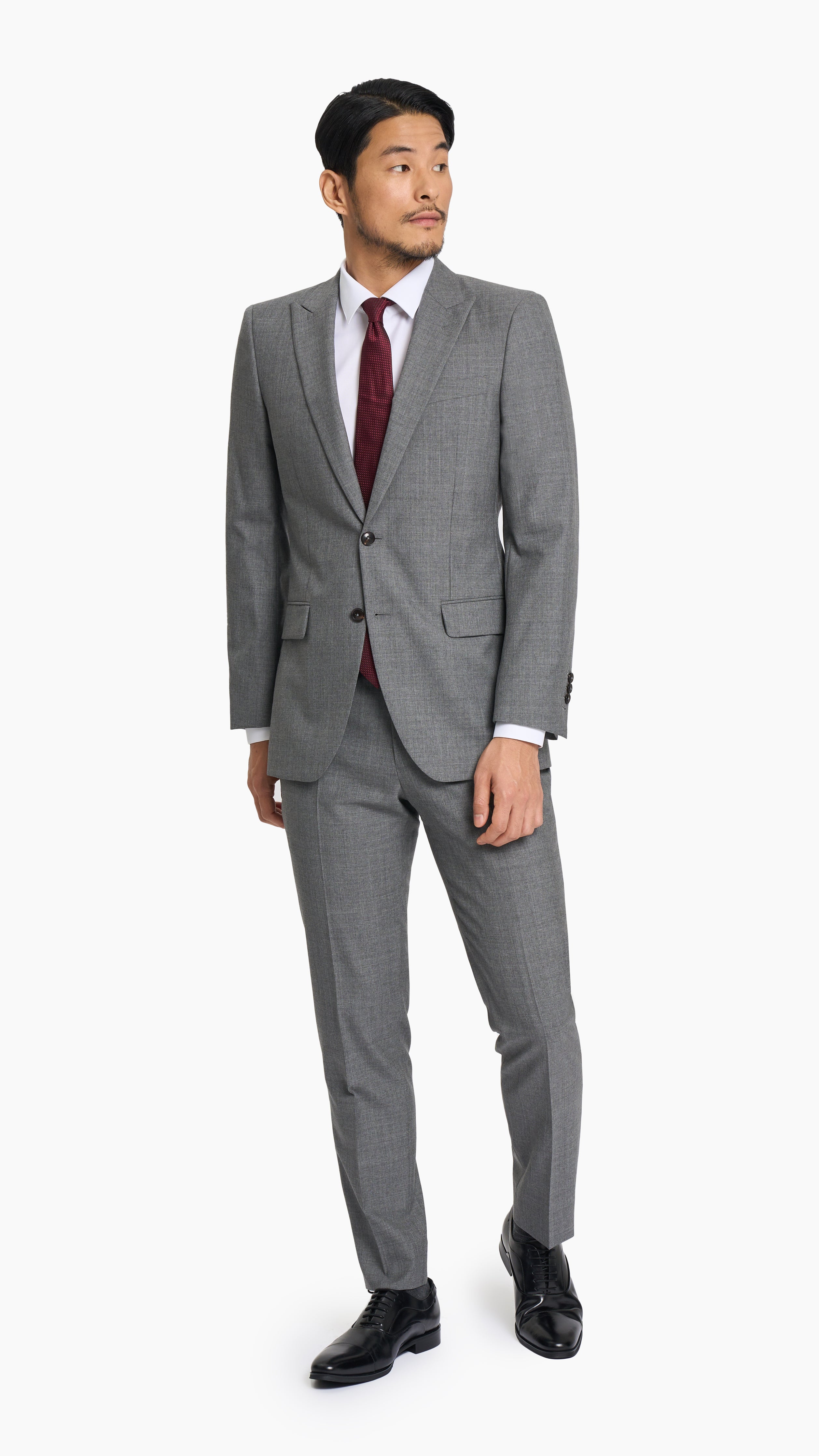 Scabal Cool Grey Plain Weave Custom Suit - Edit Suits Co.