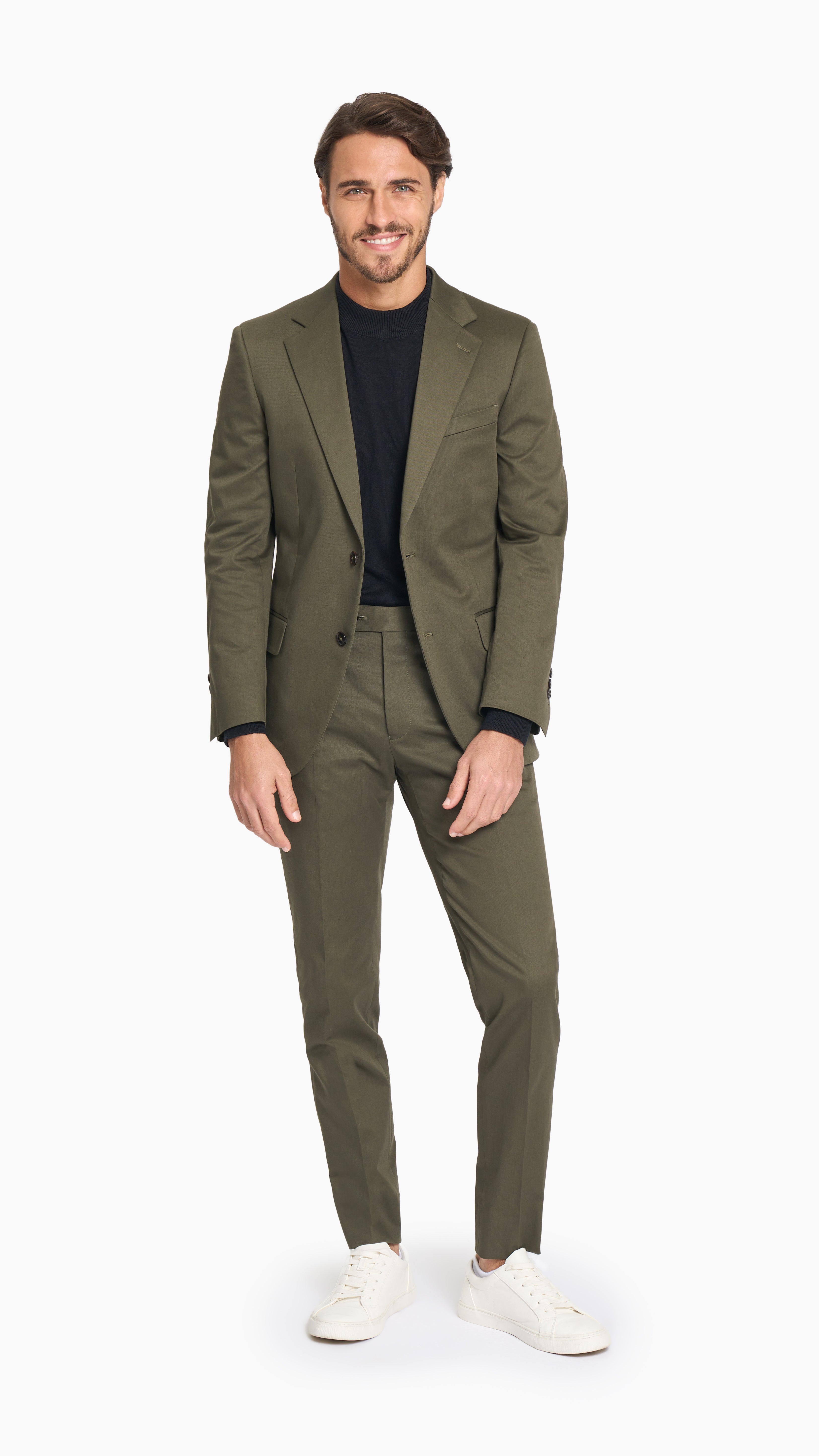 Olive green slim fit on sale suit