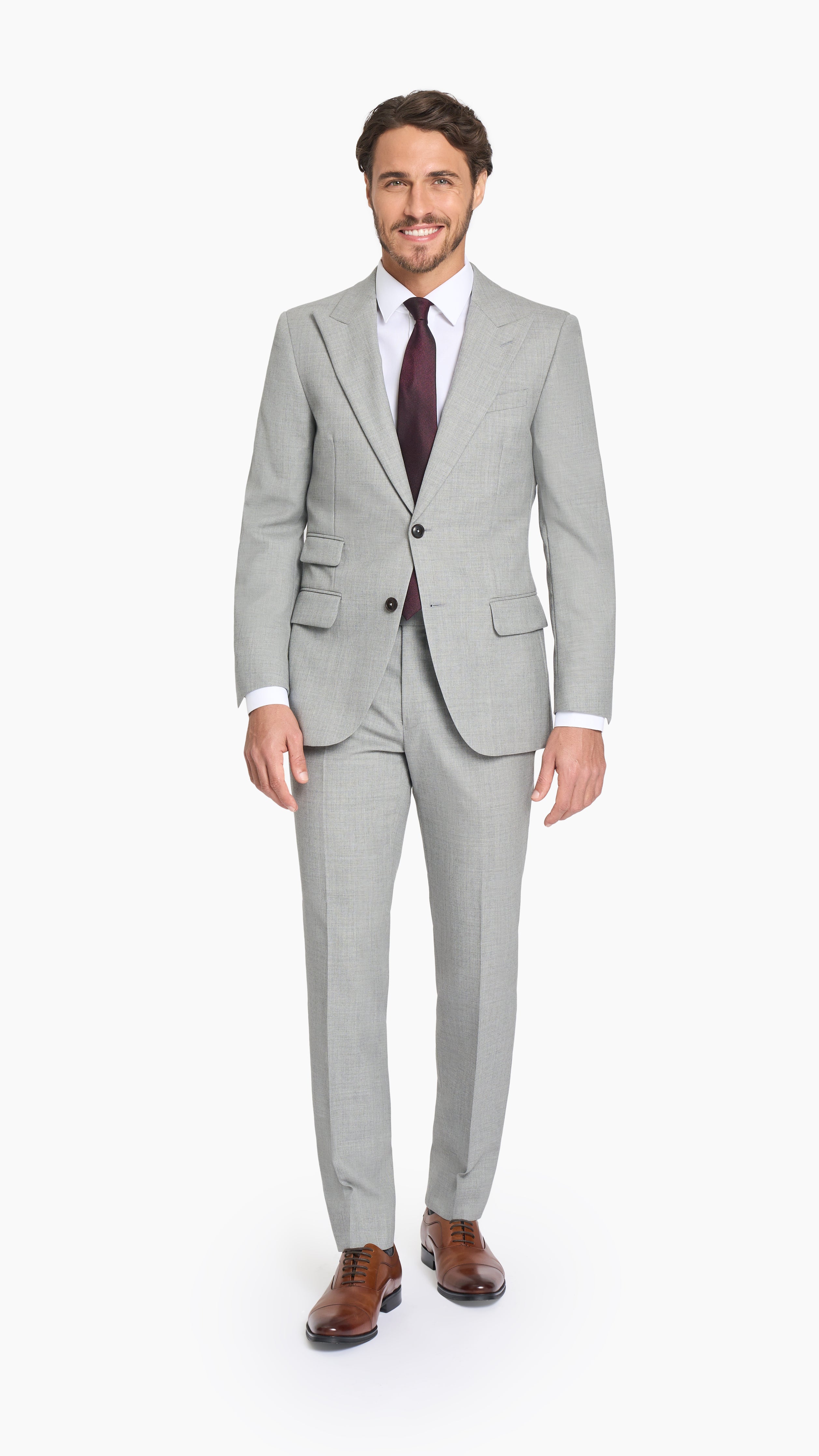 Holland & Sherry Light Grey Hopsack Custom Suit - Edit Suits Co.